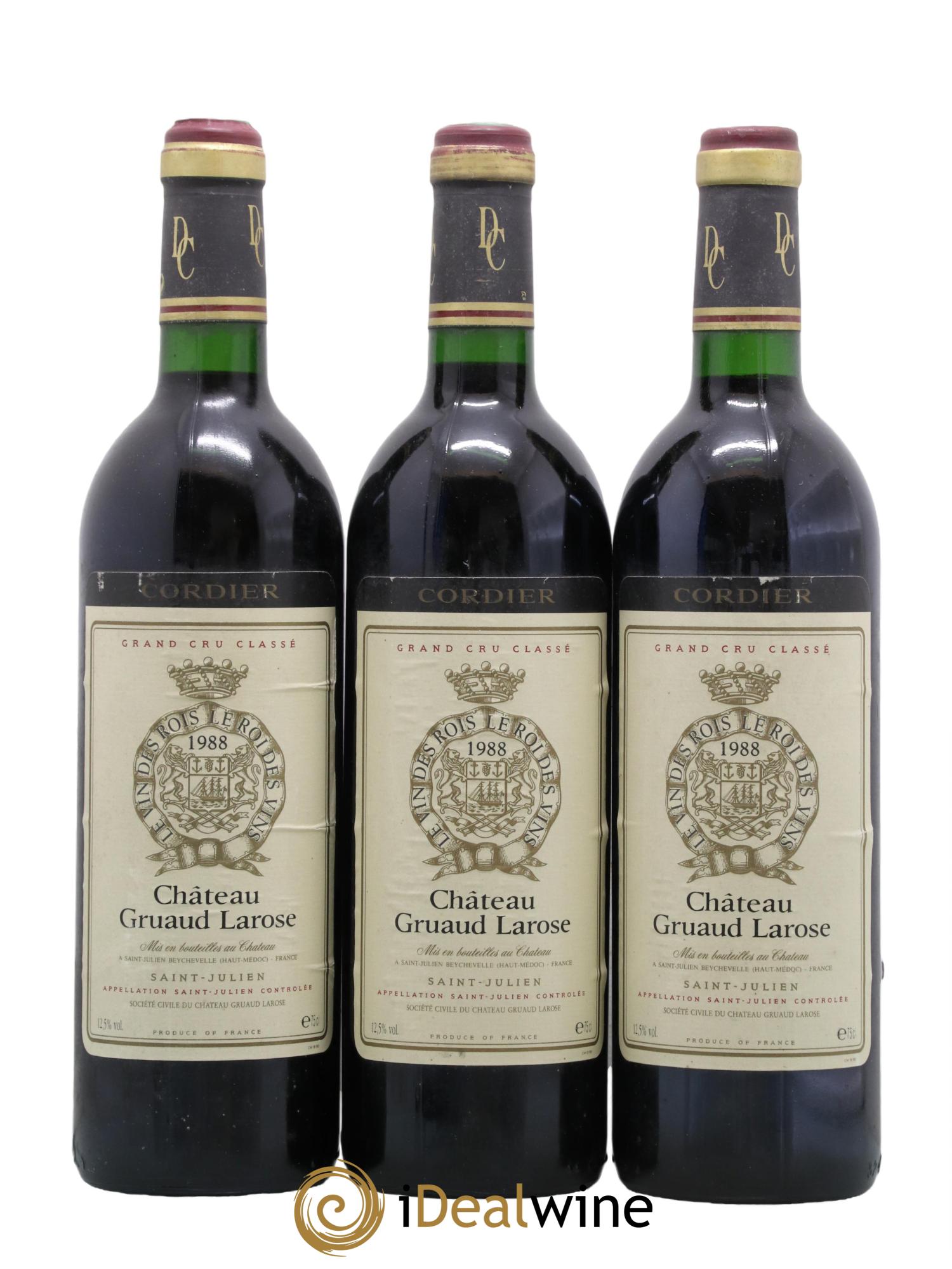 Château Gruaud Larose 2ème Grand Cru Classé 1988 - Lot de 3 bouteilles - 0