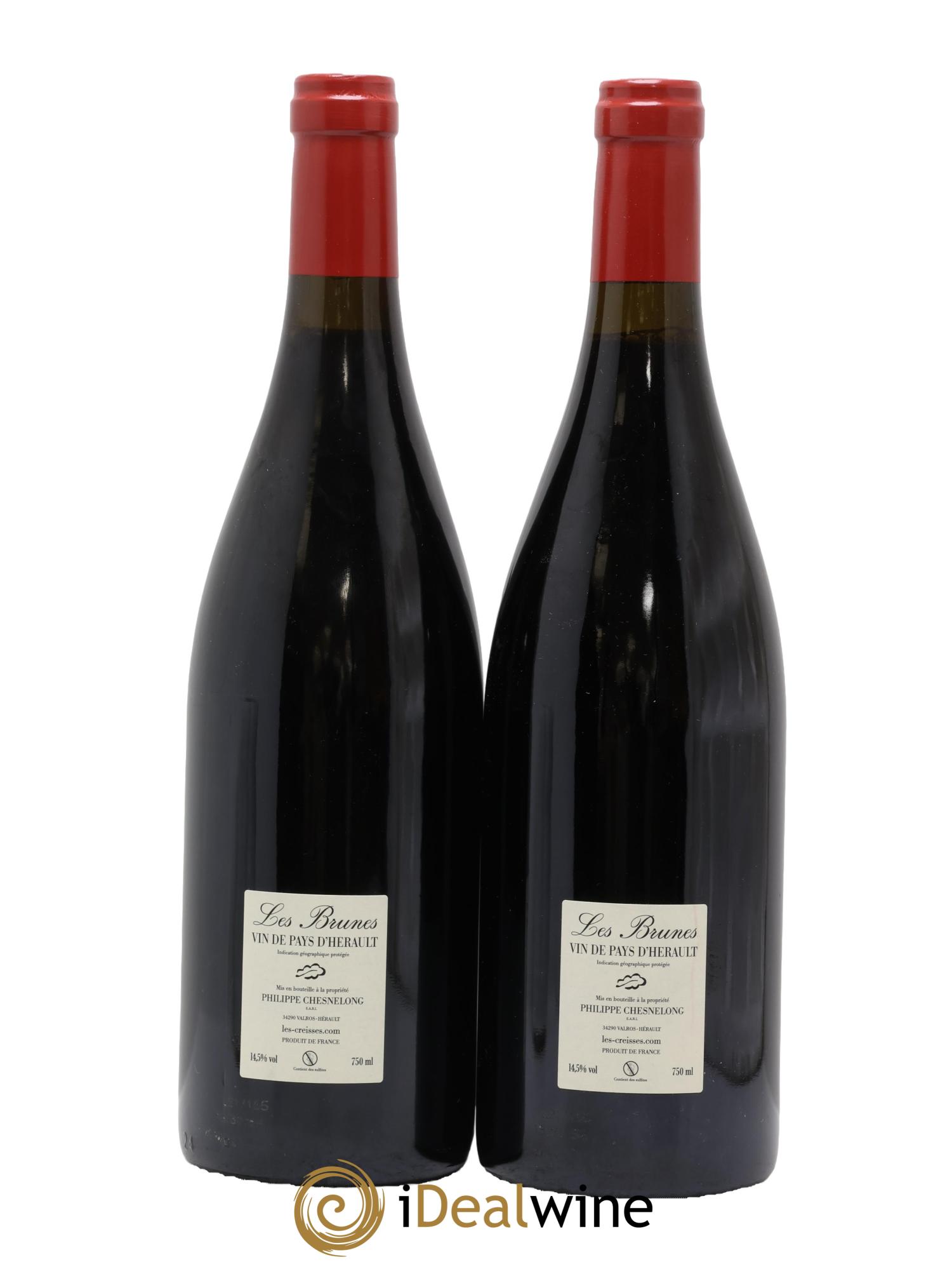 IGP Pays d'Hérault (Vin de Pays de l'Hérault) Les Brunes Les Creisses 2019 - Lot de 2 bouteilles - 1