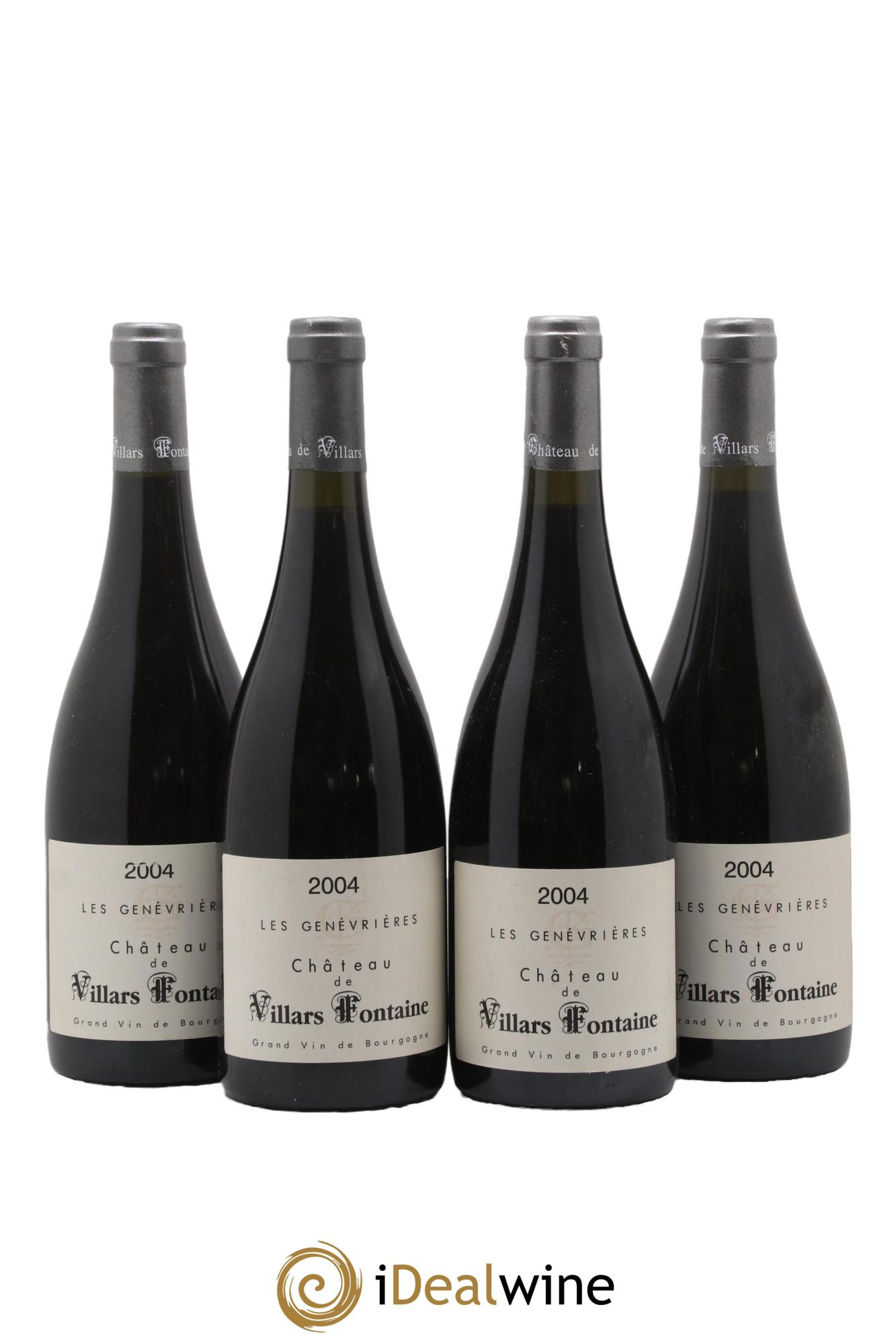 Hautes-Côtes de Nuits Les Genévrières Château Villars Fontaine 2004 - Lot de 4 bouteilles - 0