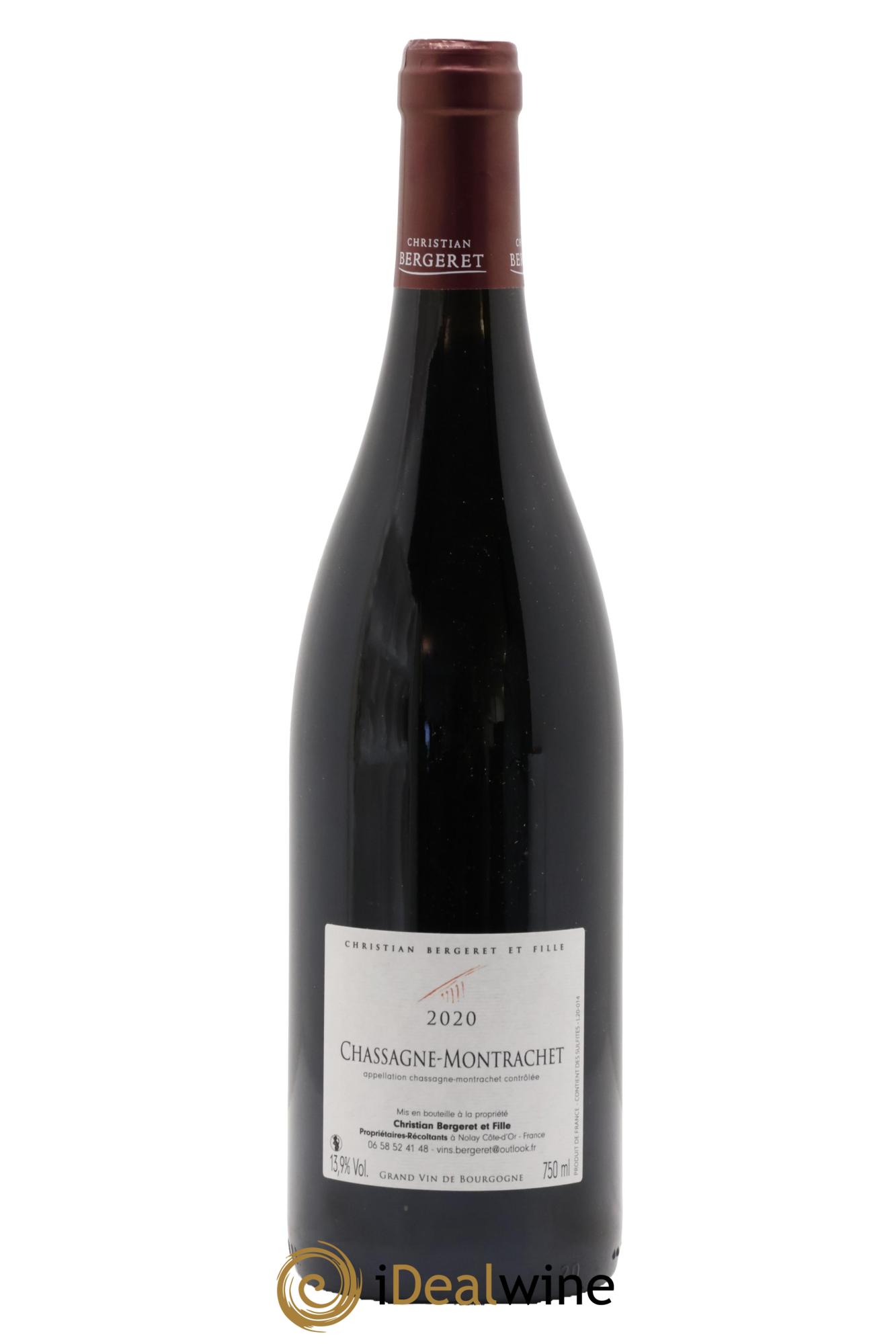 Chassagne-Montrachet Christian Bergeret 2020 - Lot de 1 bouteille - 1