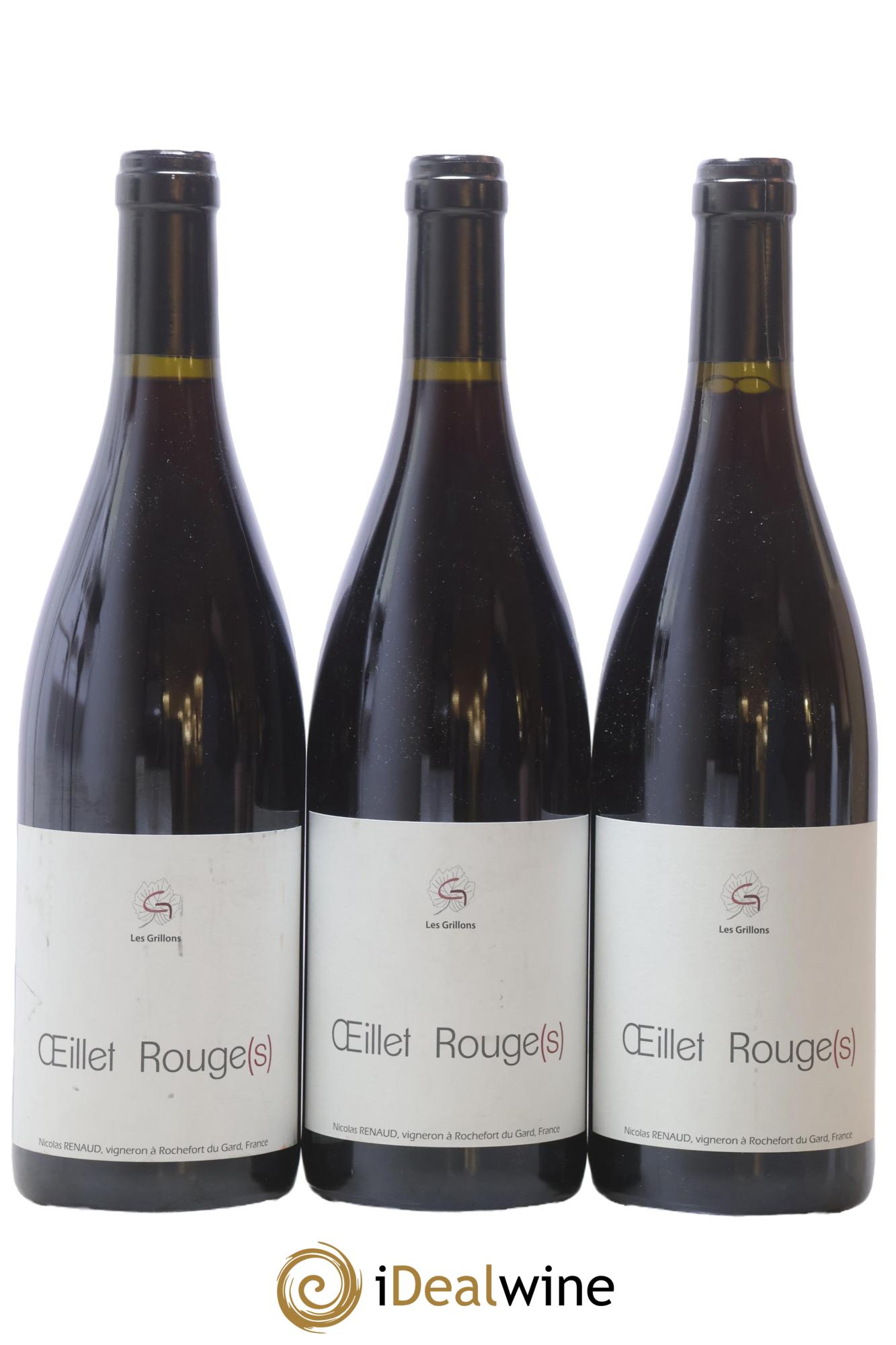 Vin de France Œillets Rouge Clos Des Grillons 2018 - Lot de 3 bouteilles - 0