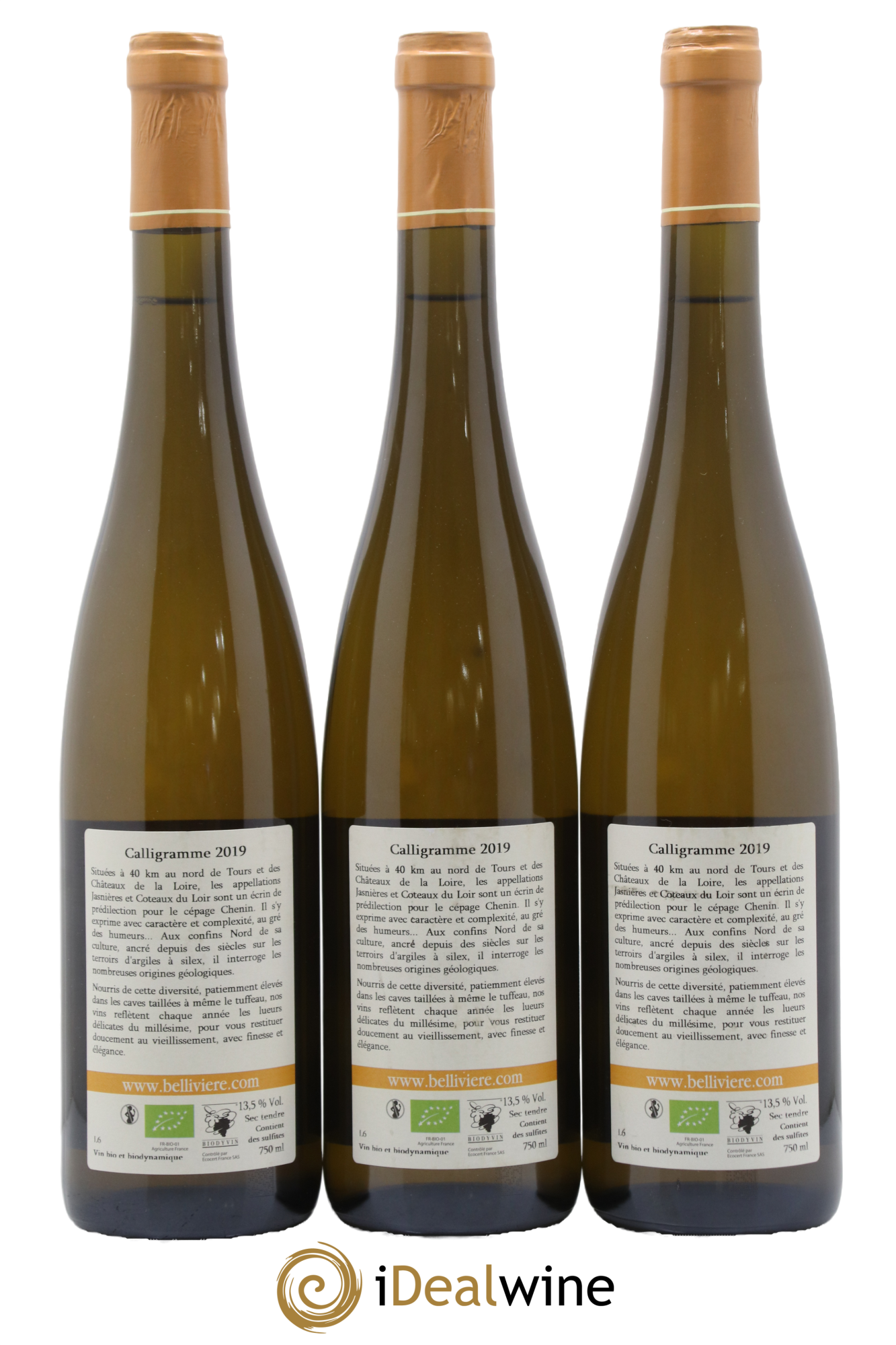 Jasnières Calligramme Domaine de Bellivière 2019 - Lot de 3 bouteilles - 1