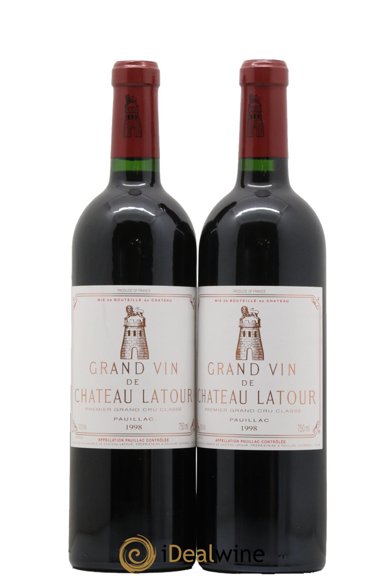 Château Latour 1er Grand Cru Classé 1998 - Lot de 2 bouteilles - 0