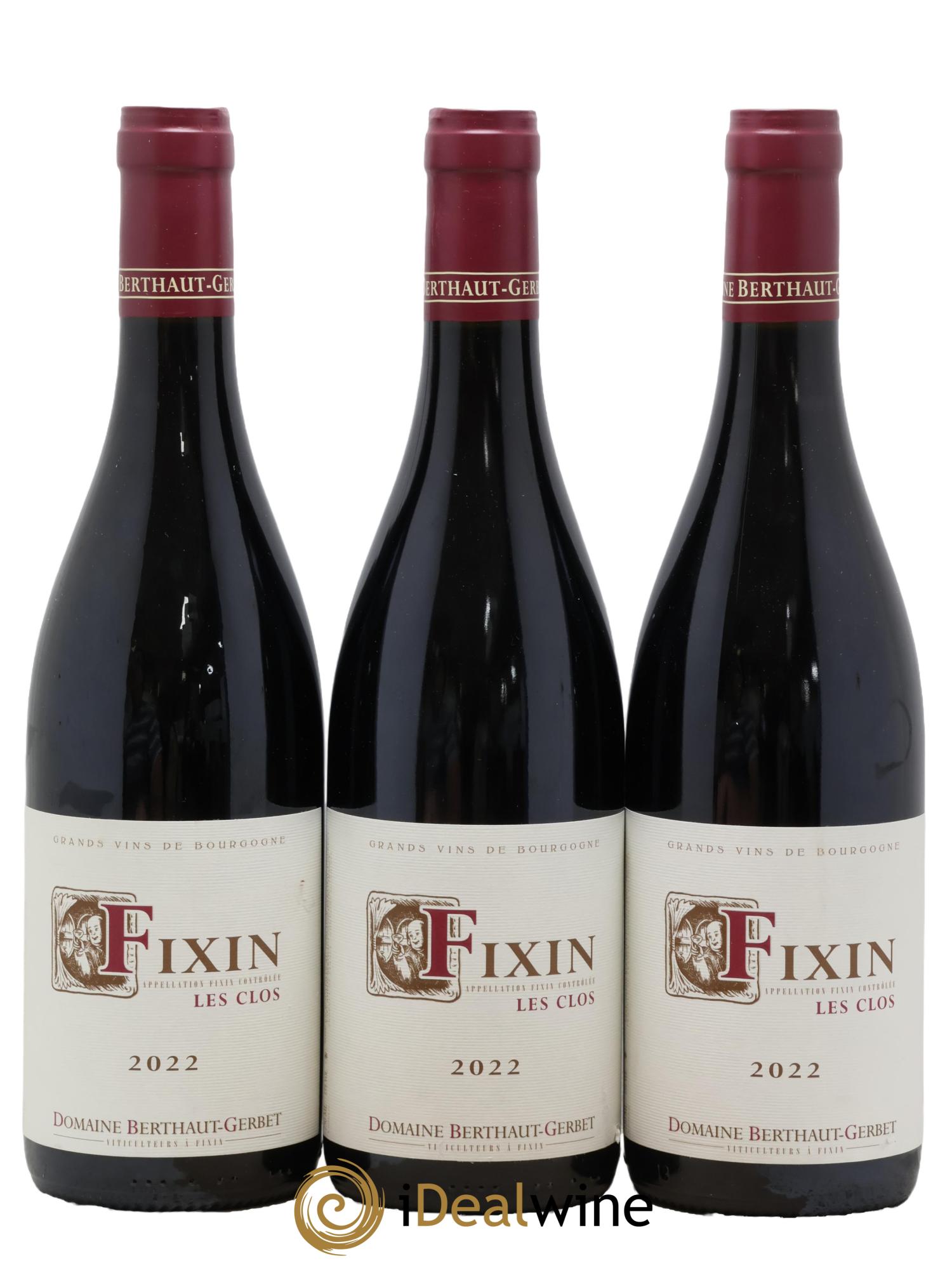 Fixin Les Clos Berthaut Gerbet (Domaine) Les Clos Berthaut Gerbet 2022 - Lot of 3 bottles - 0