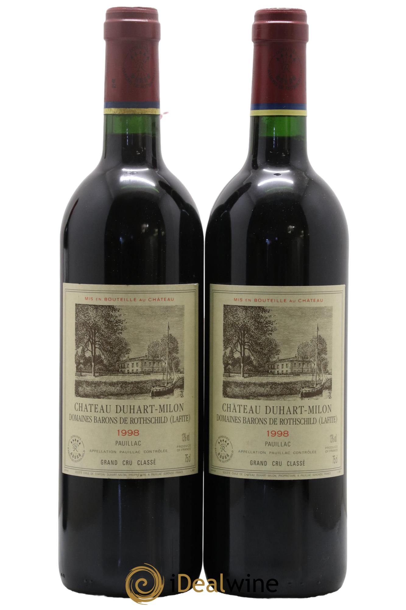 Château Duhart-Milon 4ème Grand Cru Classé 1998 - Lot of 2 bottles - 0