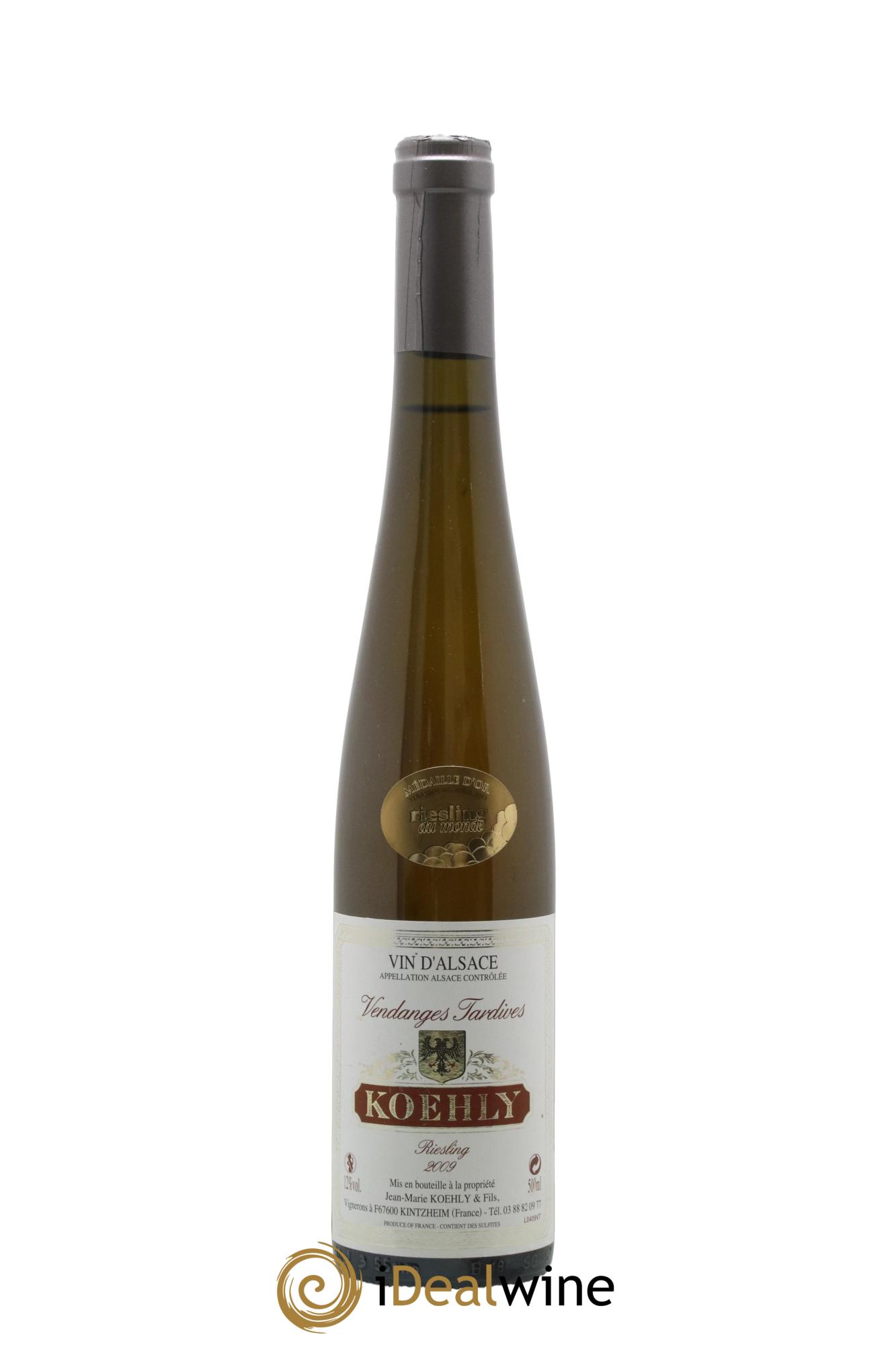 Alsace Riesling Vendanges Tardives Koehly 2009 - Lot de 1 format 50cl - 0
