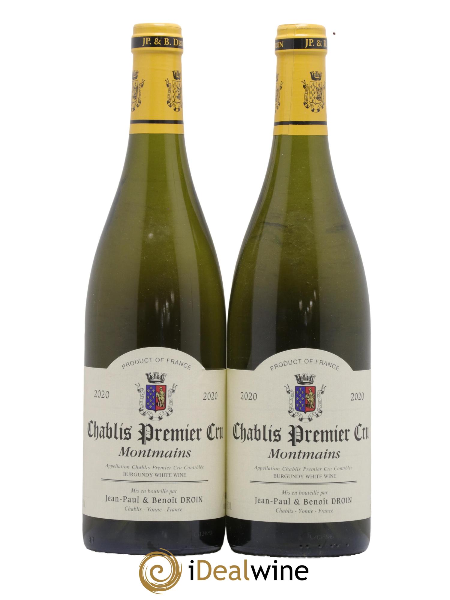 Chablis 1er Cru Montmains Jean-Paul & Benoît Droin (Domaine) 2020 - Lot de 2 bouteilles - 0