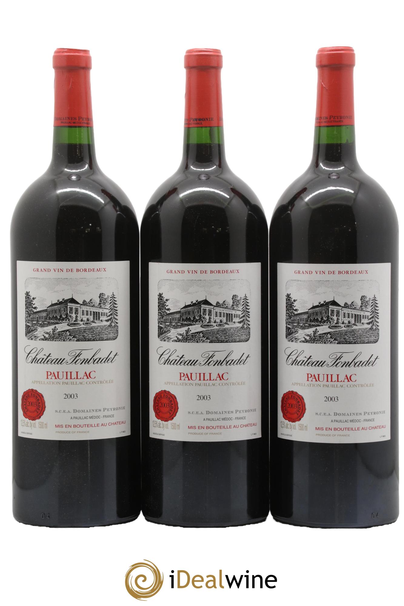 Château Fonbadet 2003 - Posten von 3 Magnum - 0