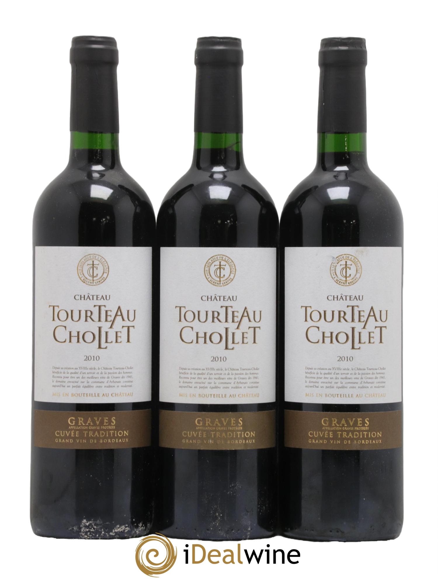 Graves Chateau Tourteau Chollet 2010 - Lot de 3 bouteilles - 0
