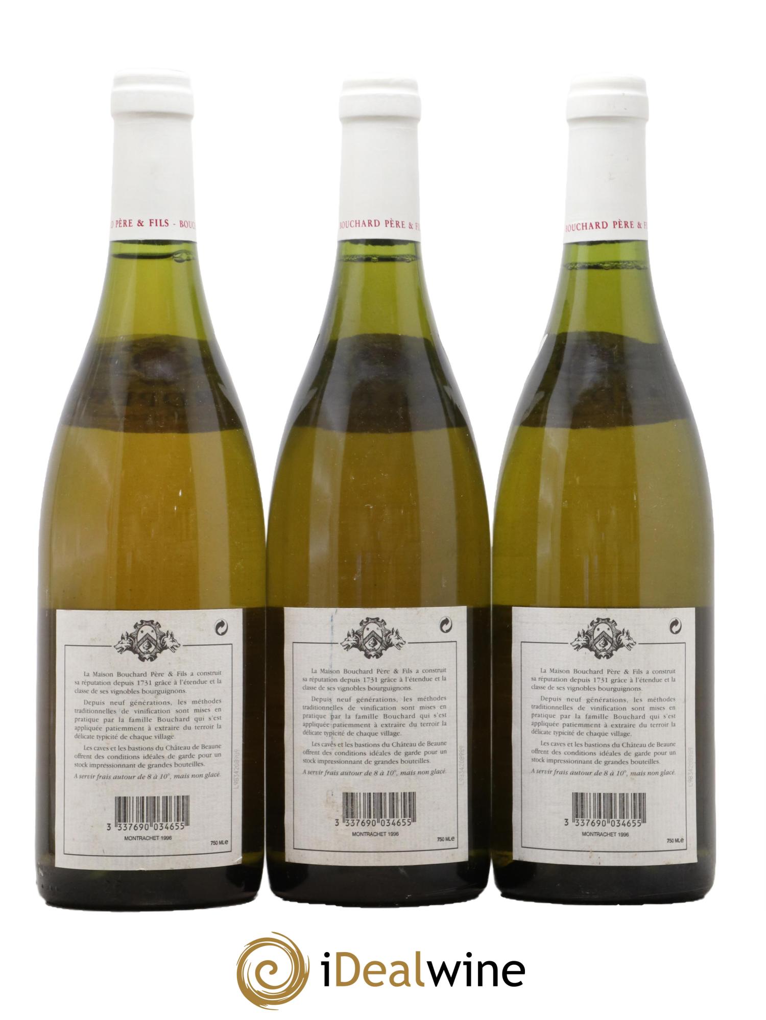 Montrachet Grand Cru Bouchard Père & Fils 1996 - Lot de 3 bouteilles - 1
