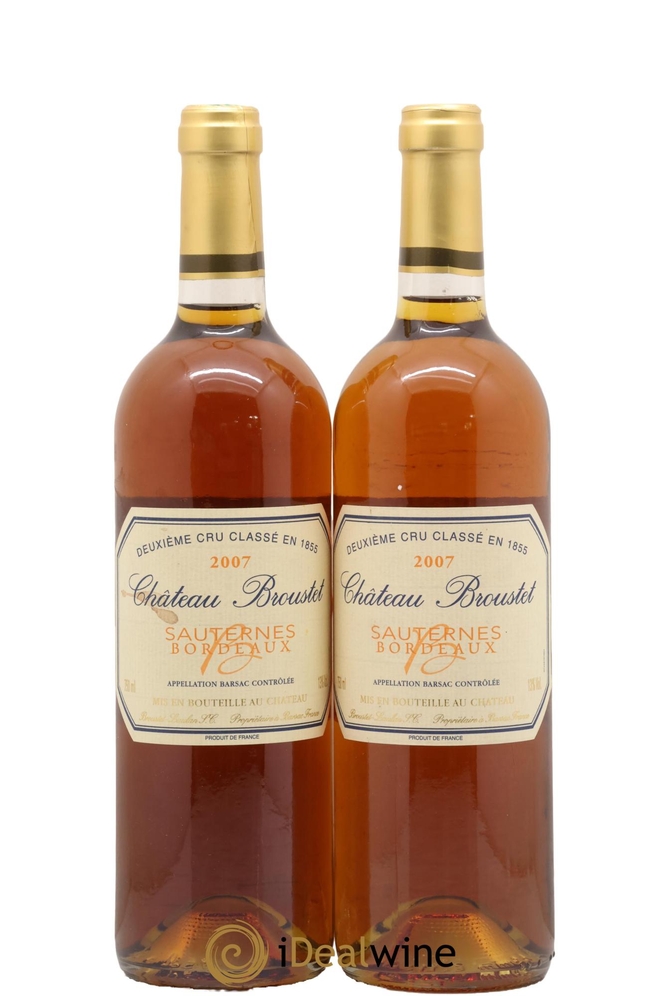 Château Broustet 2ème Grand Cru Classé 2007 - Lotto di 2 bottiglie - 0