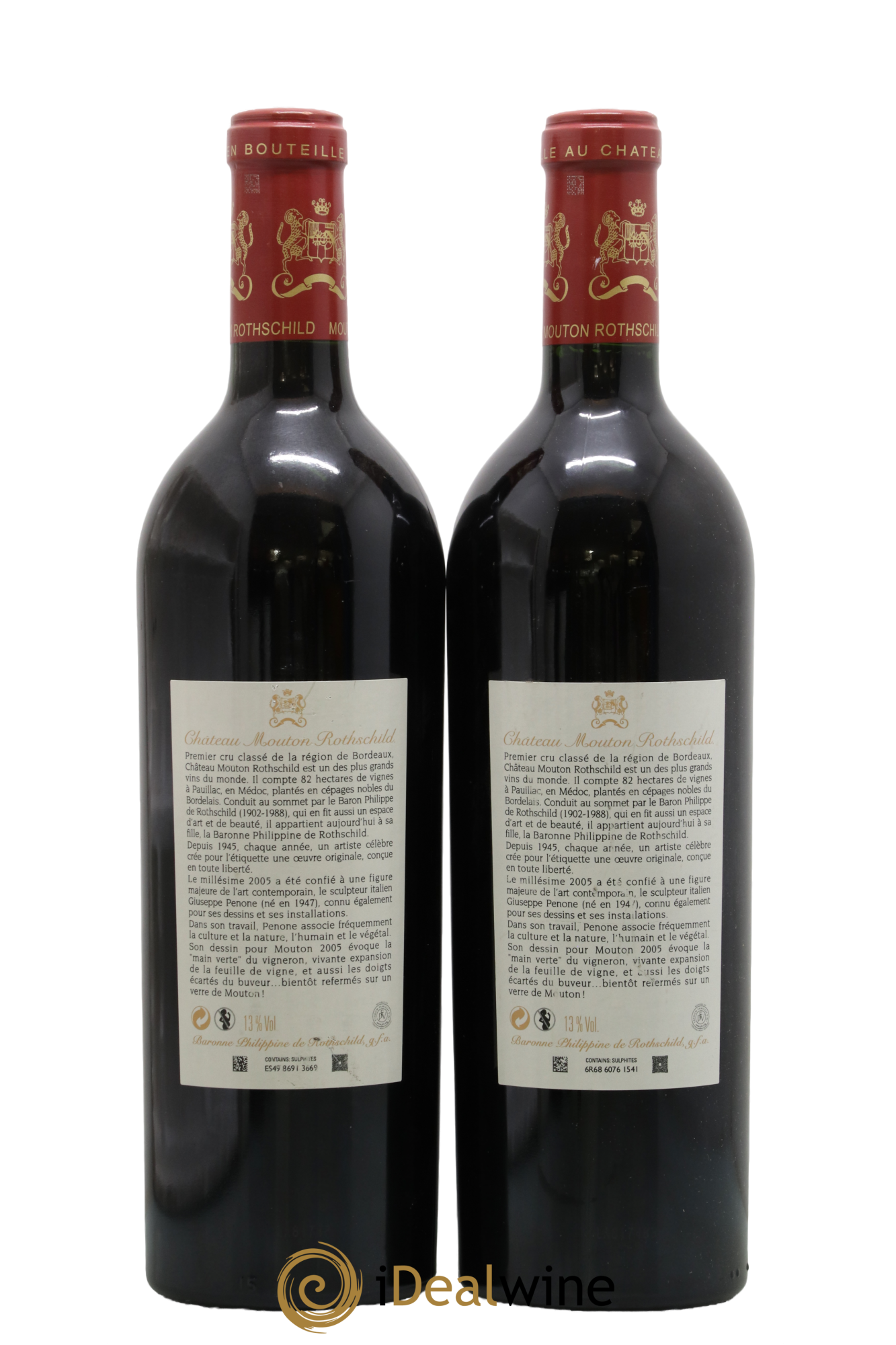 Château Mouton Rothschild 1er Grand Cru Classé 2005 - Lot de 2 bouteilles - 1