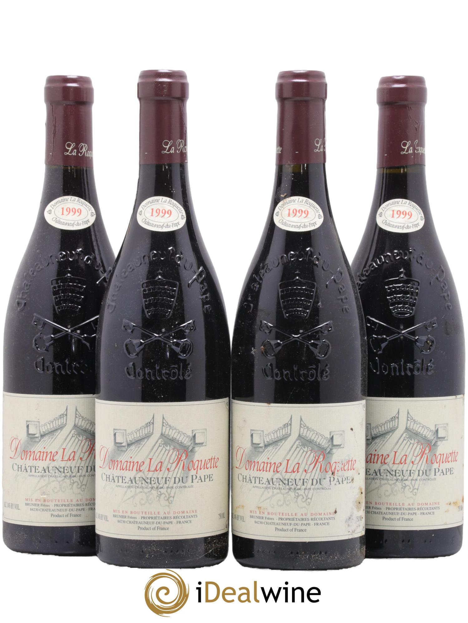 Châteauneuf-du-Pape La Roquète - Anciennement La Roquette (Domaine de) Vignobles Brunier 1999 - Lot de 4 bouteilles - 0