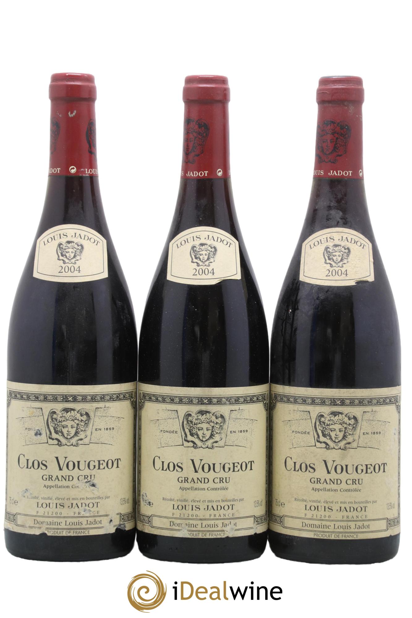 Clos de Vougeot Grand Cru Louis Jadot (Domaine)  2004 - Lot de 3 bouteilles - 0