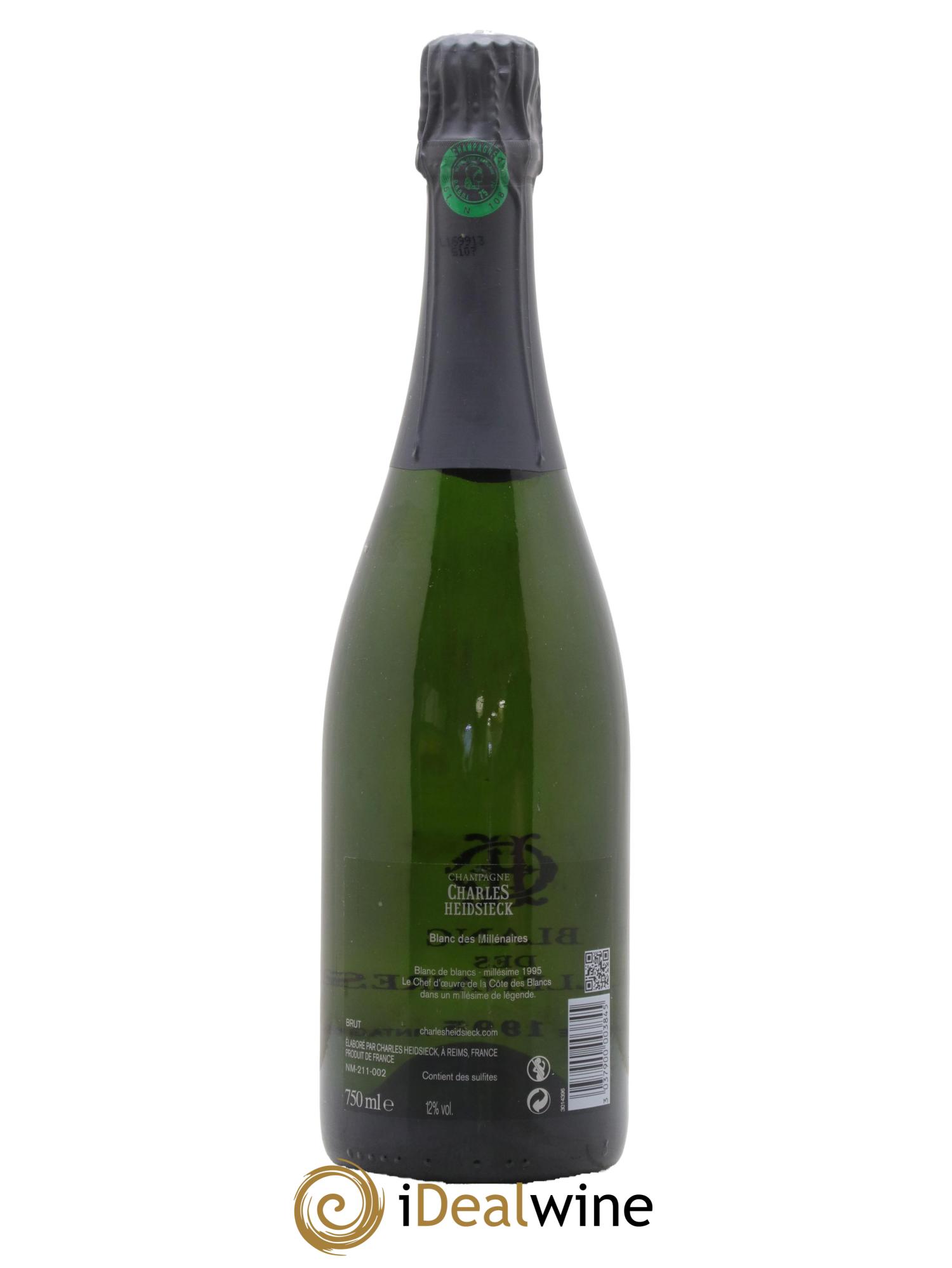Blanc de Blancs Blanc des Millénaires Brut Charles Heidsieck 1995 - Lot de 1 bouteille - 1