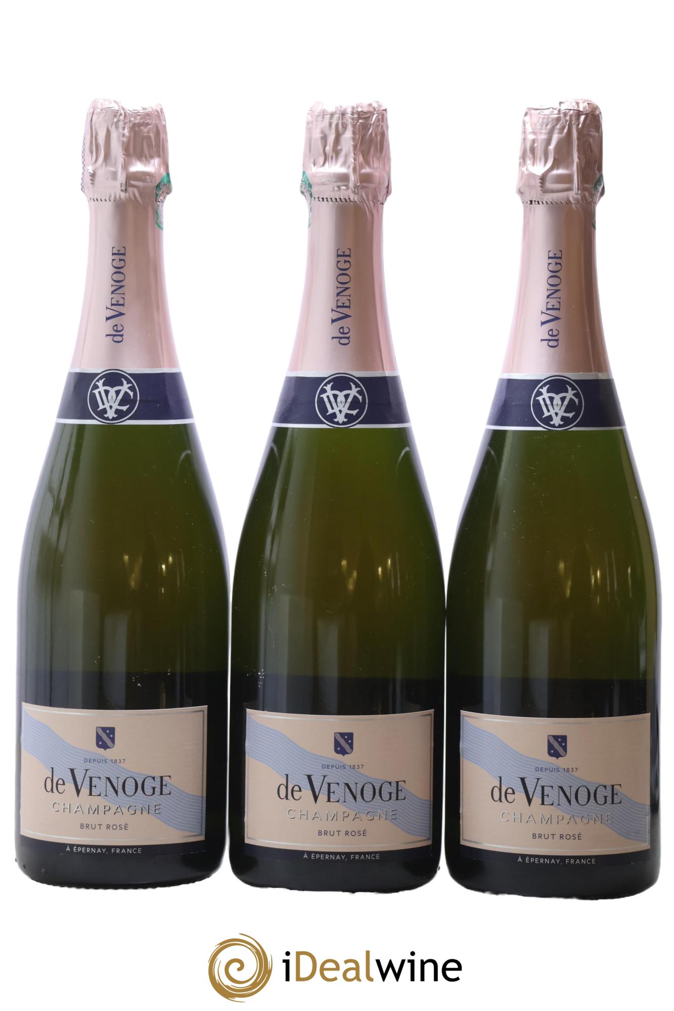 - Brut Rosé De Venoge - Lot of 3 bottles - 0
