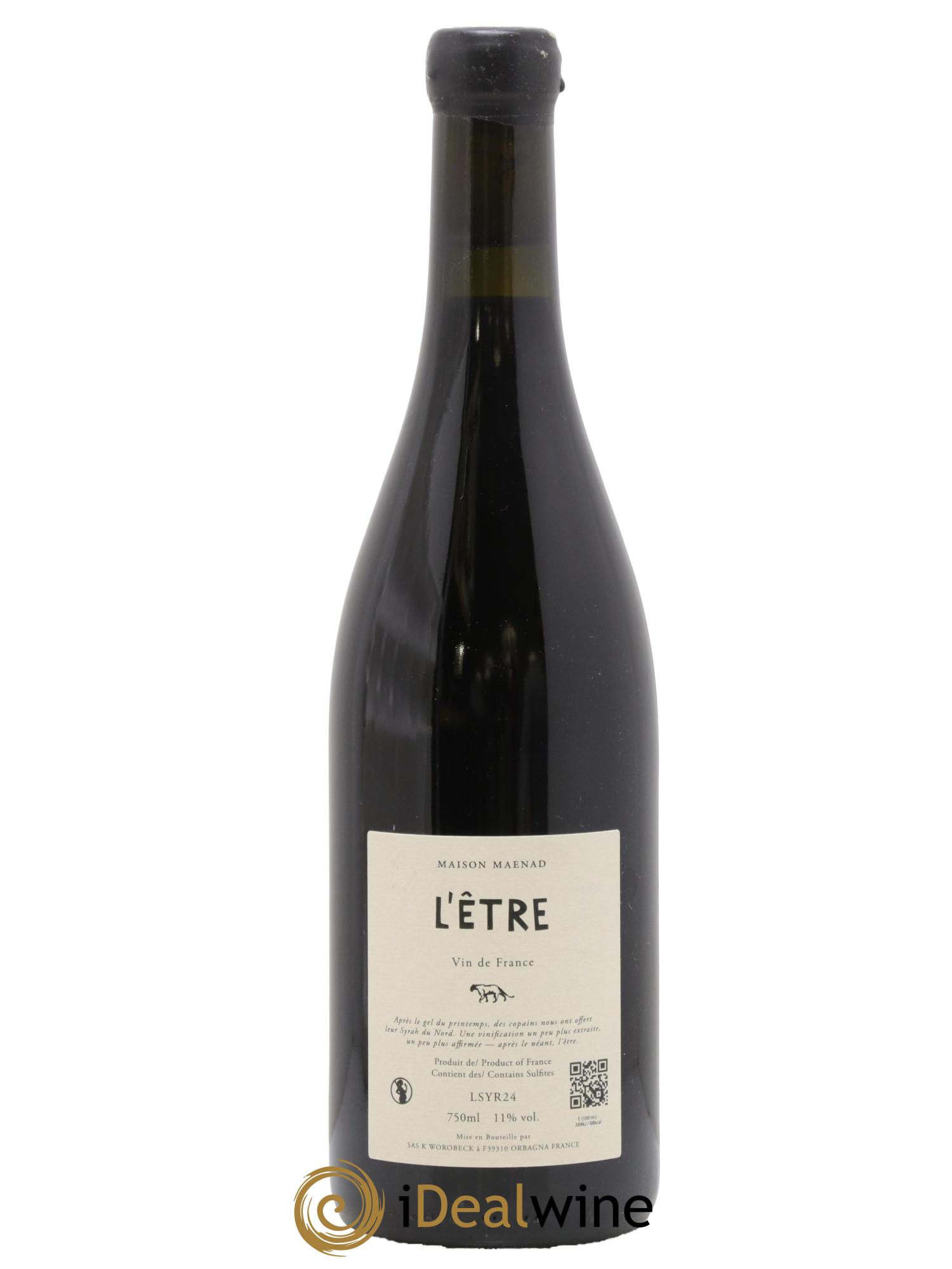 Vin de France Syrah l'Etre Maison Maenad Katie Worobeck 2024 - Lotto di 1 bottiglia - 1