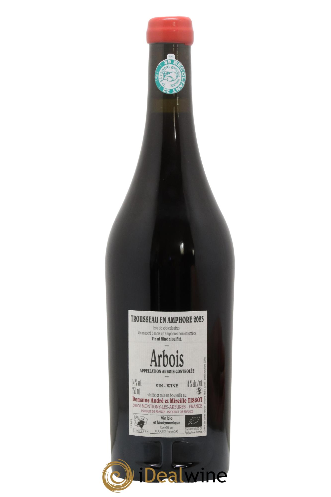 Arbois Trousseau Amphore Bénédicte et Stéphane Tissot 2023 - Lot of 1 bottle - 1