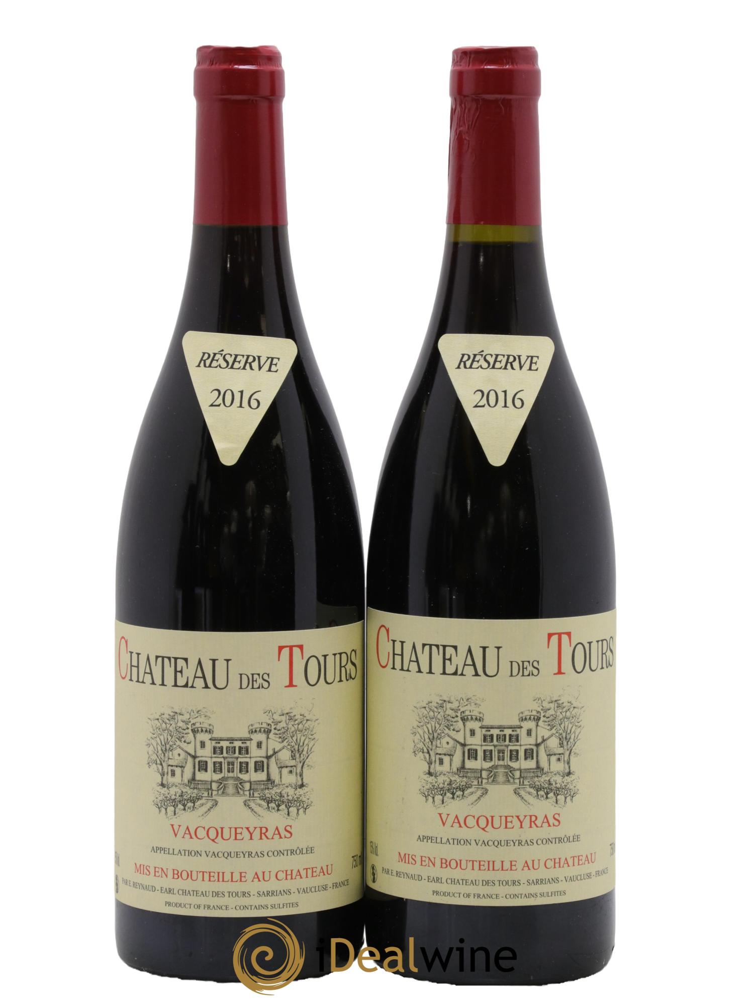 Vacqueyras Château des Tours Emmanuel Reynaud 2016 - Lot de 2 bouteilles - 0