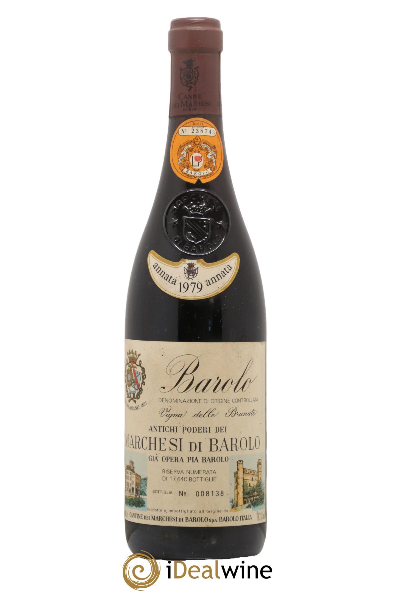 Barolo Riserva Vigna delle Brunate Marchesi Di Barolo 1979 - Lot de 1 bouteille - 0