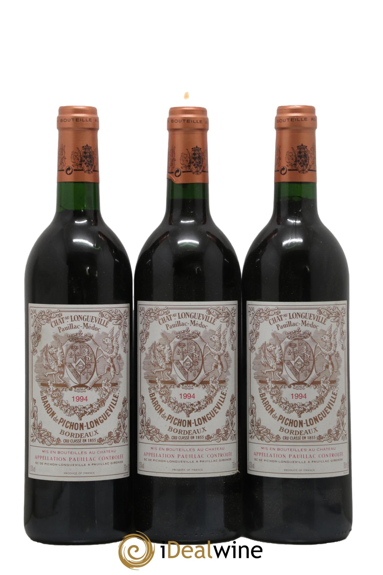 Pichon Longueville Baron 2ème Grand Cru Classé 1994 - Lotto di 3 bottiglie - 0