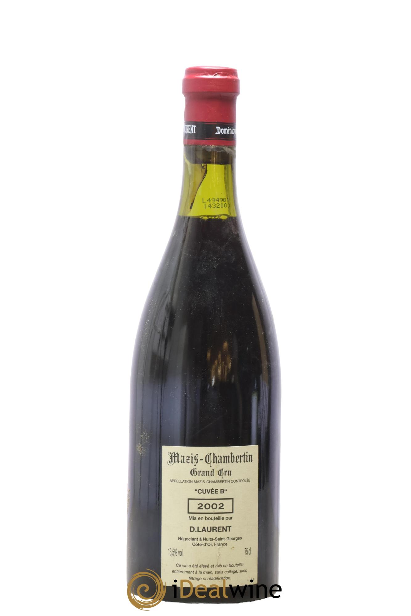 Mazis-Chambertin Grand Cru Vieilles Vignes Cuvée B Dominique Laurent 2002 - Lotto di 1 bottiglia - 1