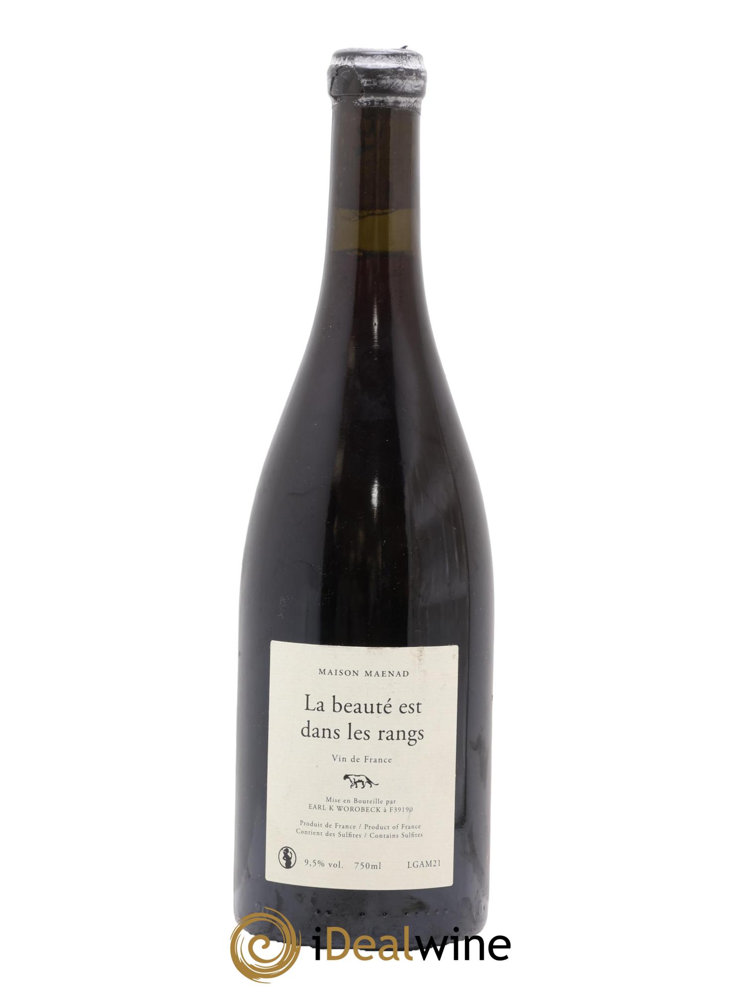 Vin de France La Beauté Est Dans les Rangs Katie Worobeck Maison Maenad 2021 - Lot de 1 bouteille - 1