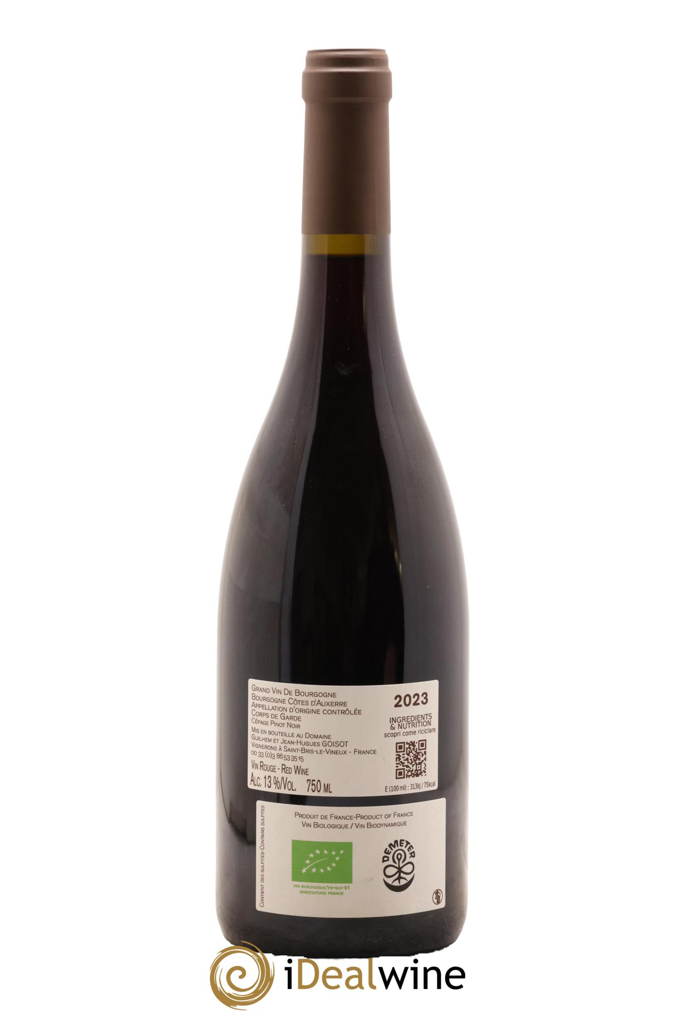 Bourgogne Côtes d'Auxerre Corps de Garde Goisot 2023 - Lot de 1 bouteille - 1