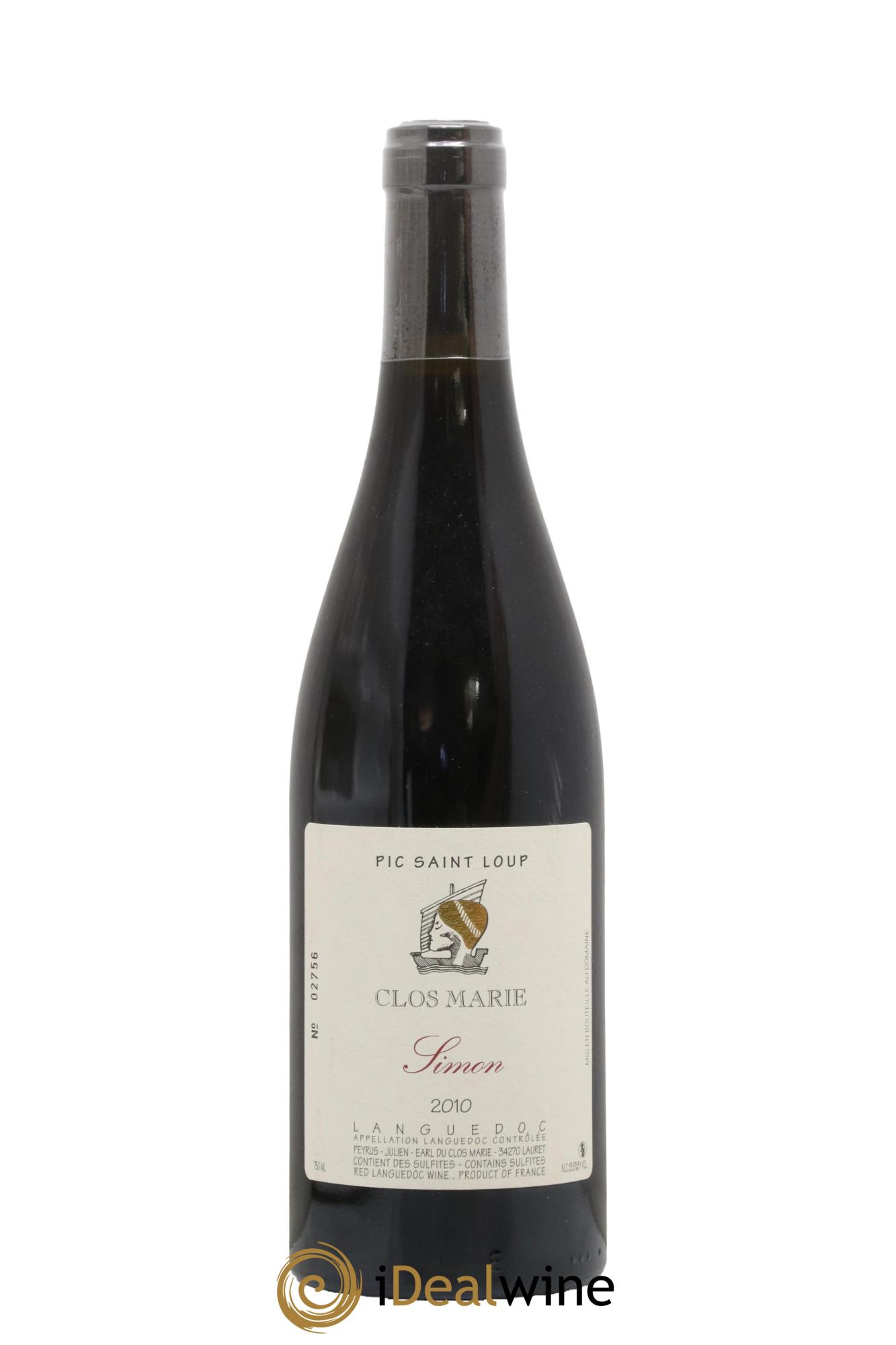 Pic Saint-Loup Clos Marie Cuvée Simon Christophe Peyrus et Françoise Julien 2010 - Lot de 1 bouteille - 0