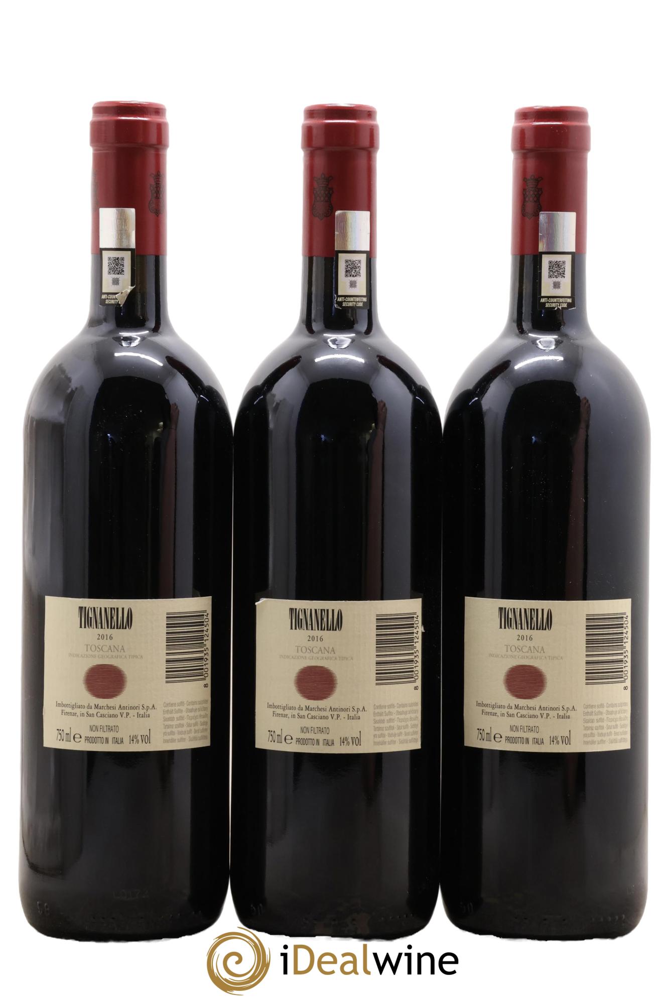 Toscana IGT Tignanello Tenuta Tignanello - Marchesi Antinori 2016 - Lotto di 3 bottiglie - 1