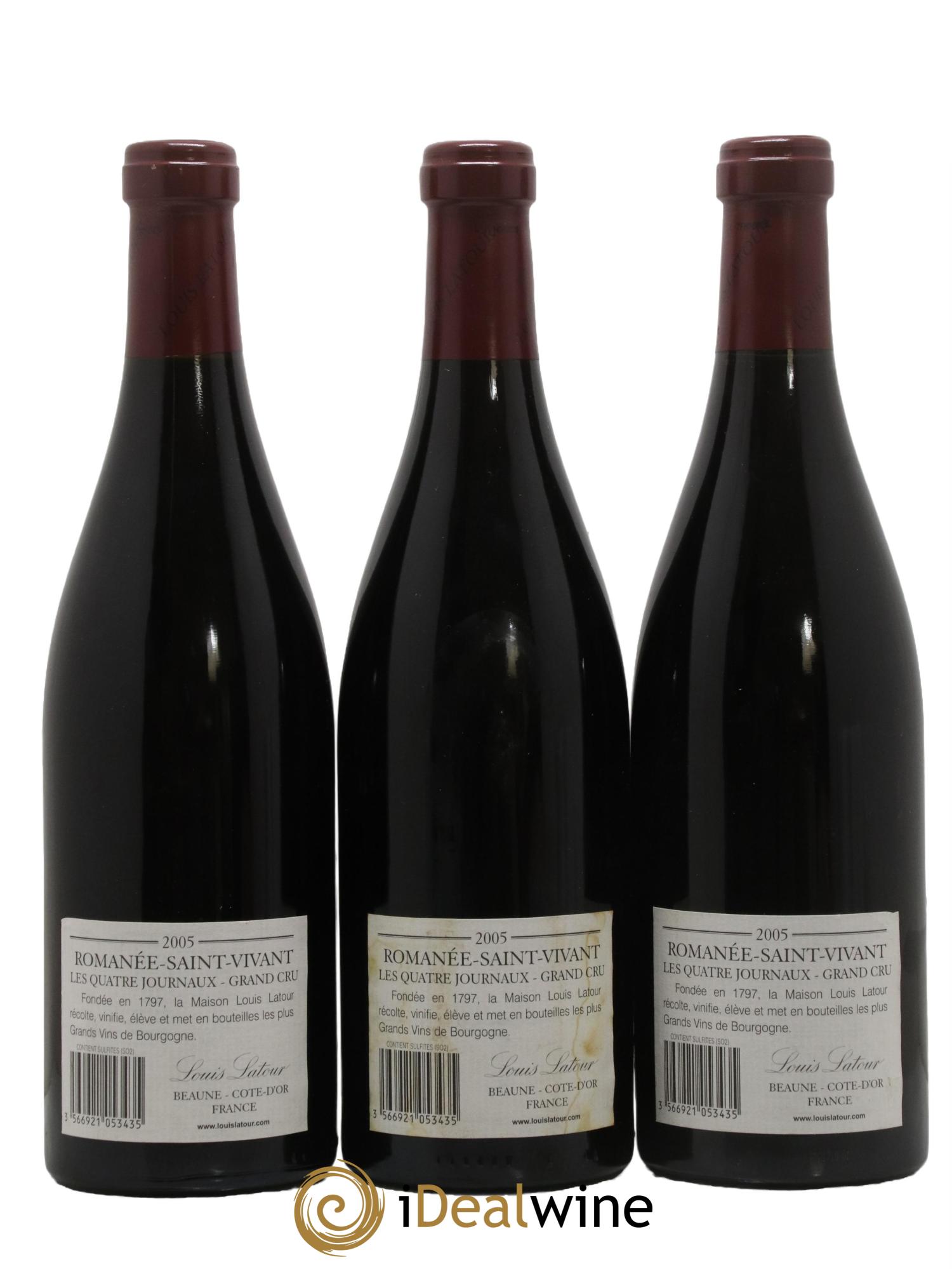 Romanée-Saint-Vivant Grand Cru Les Quatre Journaux Louis Latour 2005 - Posten von 3 Flaschen - 1