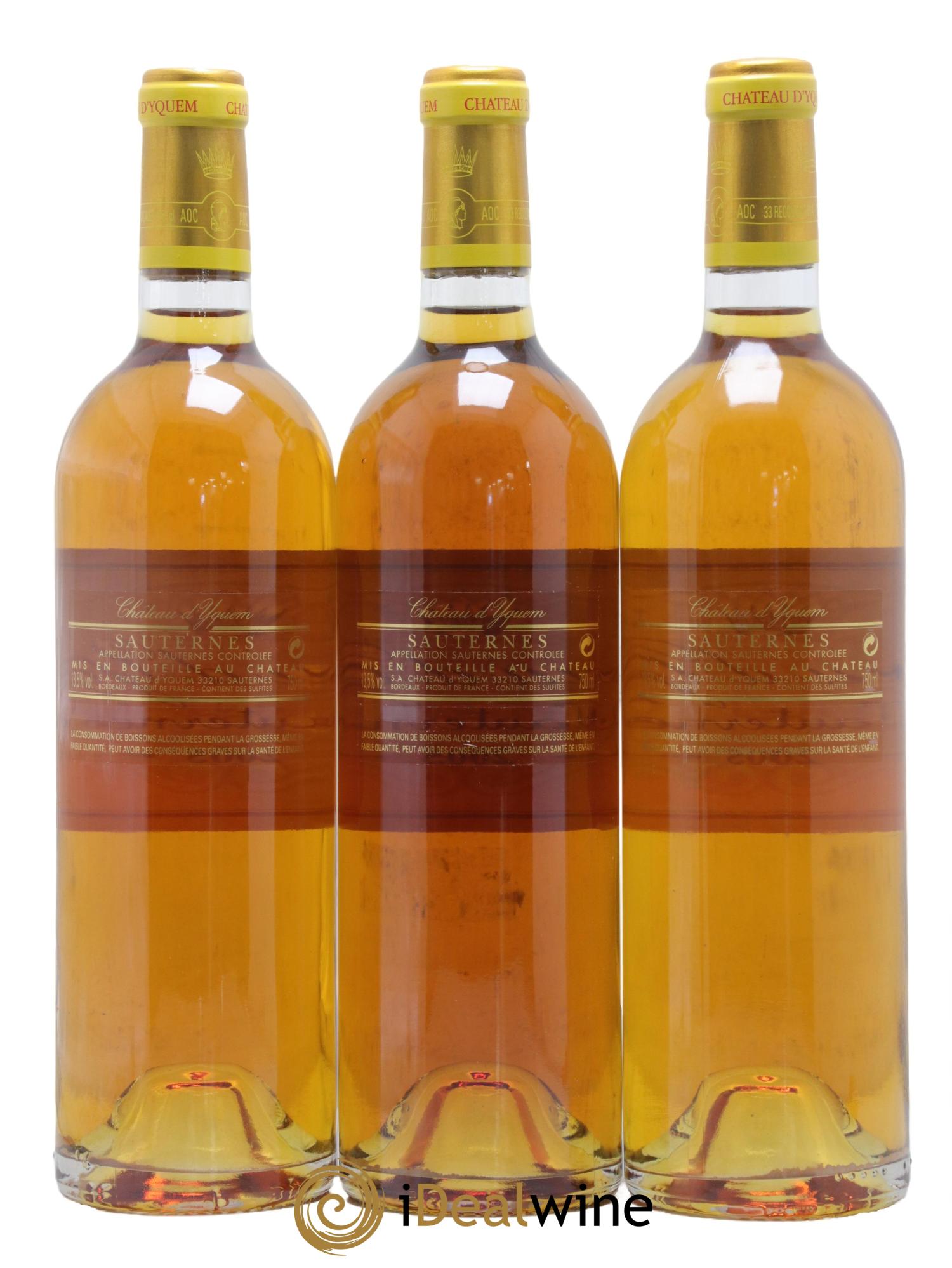 Château d' Yquem 1er Cru Classé Supérieur  2005 - Lotto di 3 bottiglie - 1