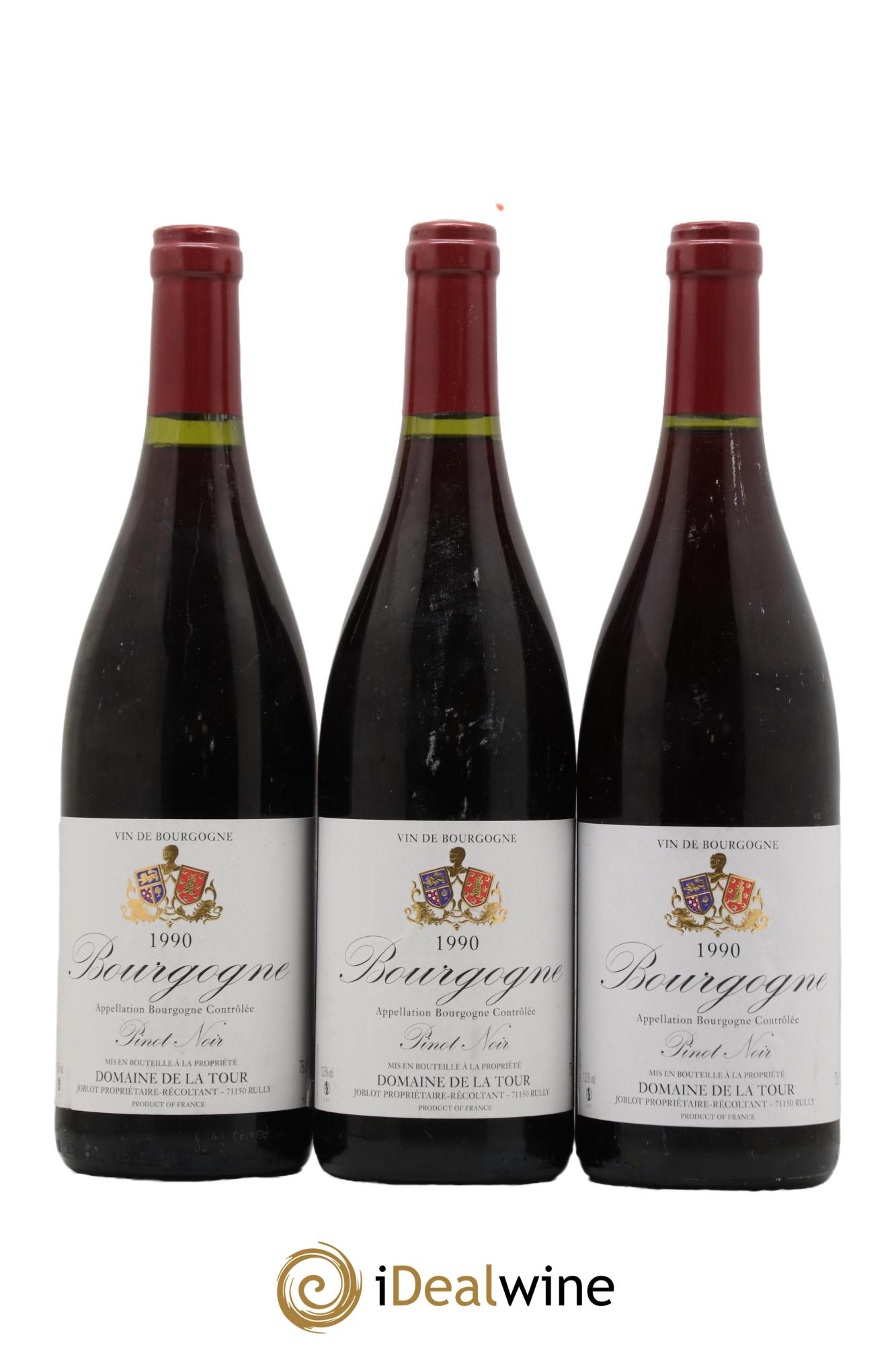 Bourgogne Domaine de la Tour 1990 - Lot de 3 bouteilles - 0