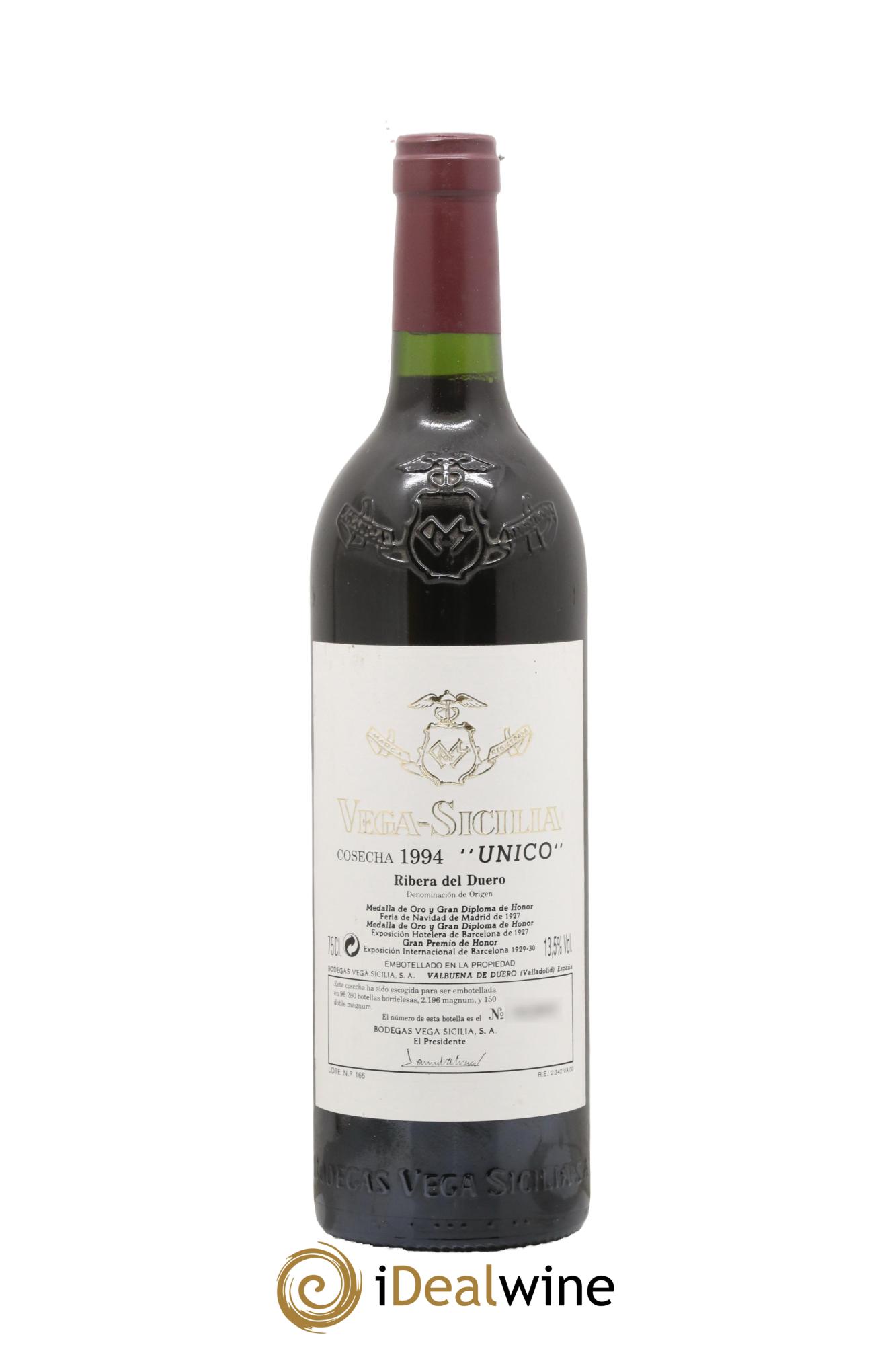 Ribera Del Duero Vega Sicilia Unico Reserva Especial Famille Alvarez 1994 - Lot de 1 bouteille - 0