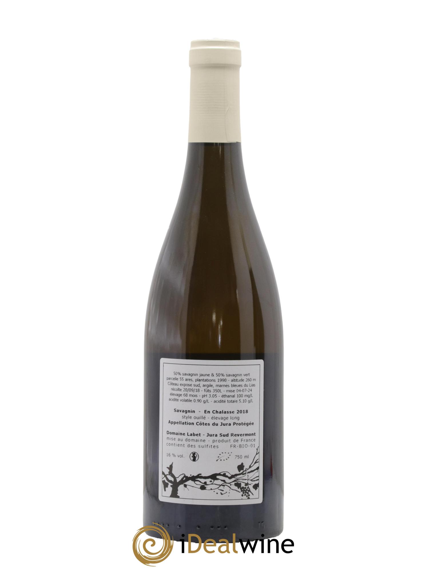 Côtes du Jura Savagnin en Chalasse Elevage Long Romain - Julien - Charline Labet 2018 - Lot de 1 bouteille - 1