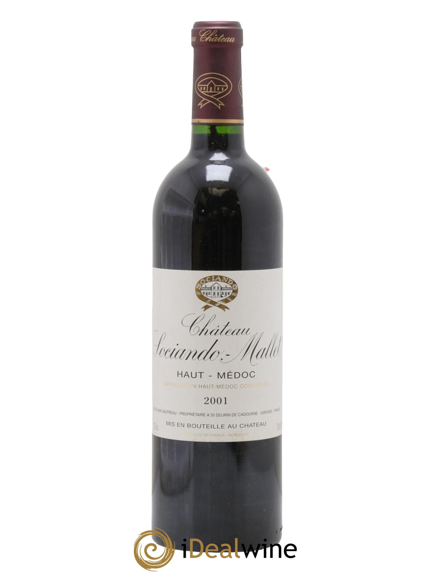 Château Sociando Mallet 2001 - Lot de 1 bouteille - 0