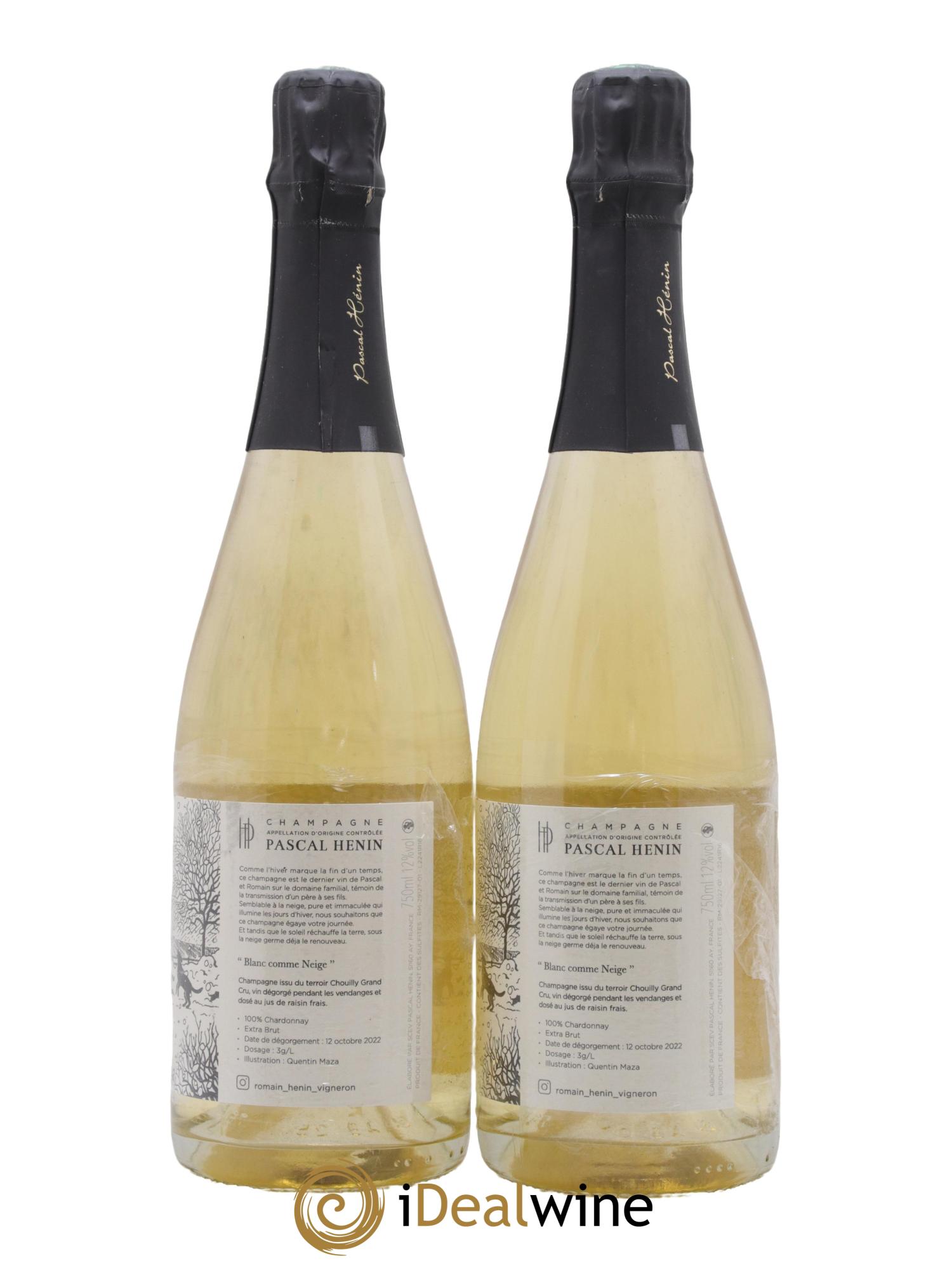Blanc Comme Neige Pascal Henin - Romain Henin - Lot de 2 bouteilles - 1