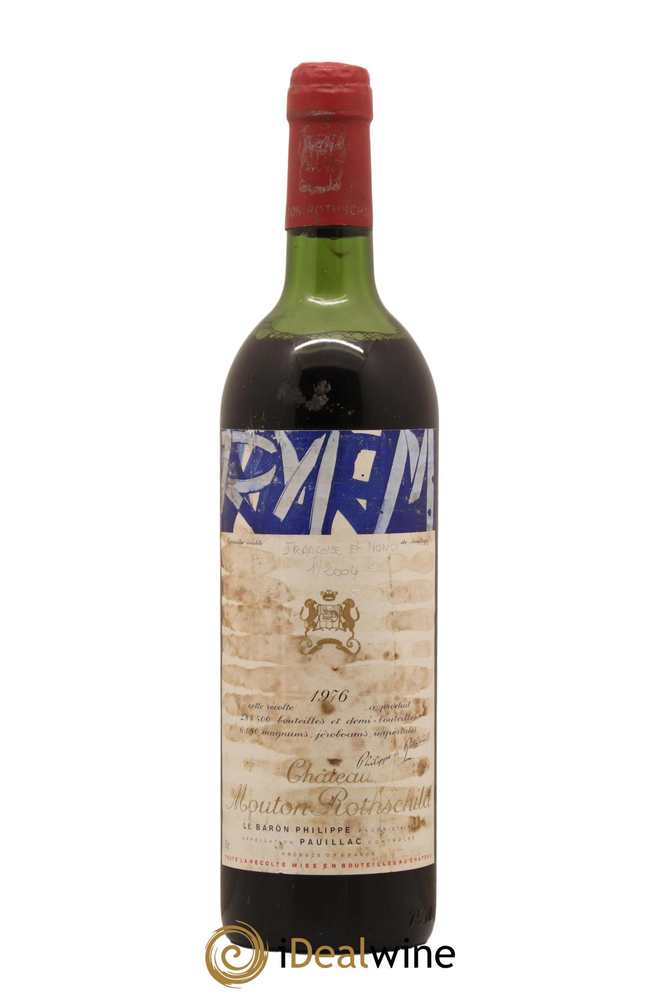Château Mouton Rothschild 1er Grand Cru Classé 1976 - Lot de 1 bouteille - 0