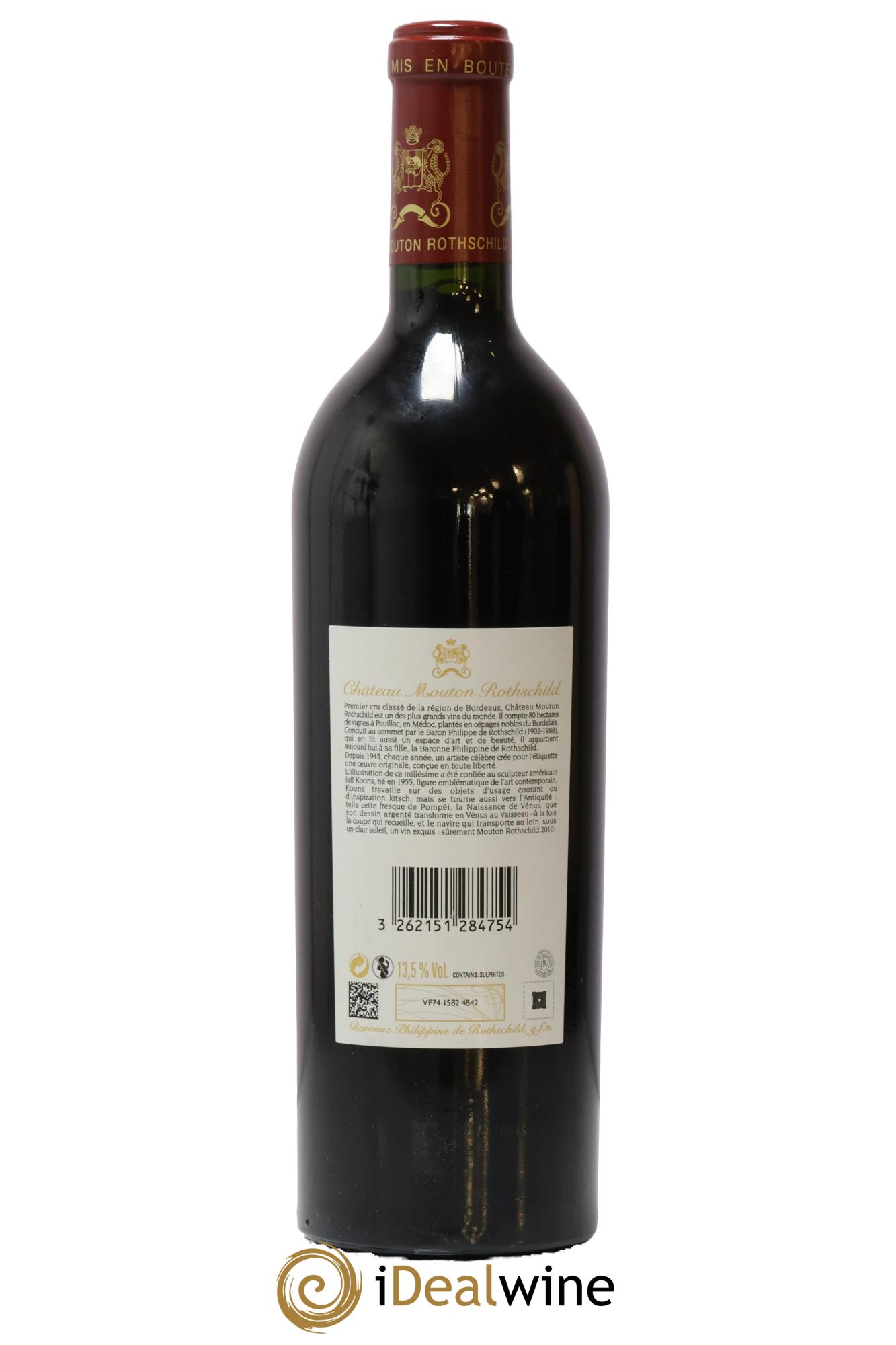 Château Mouton Rothschild 1er Grand Cru Classé  2010 - Lot de 1 bouteille - 1