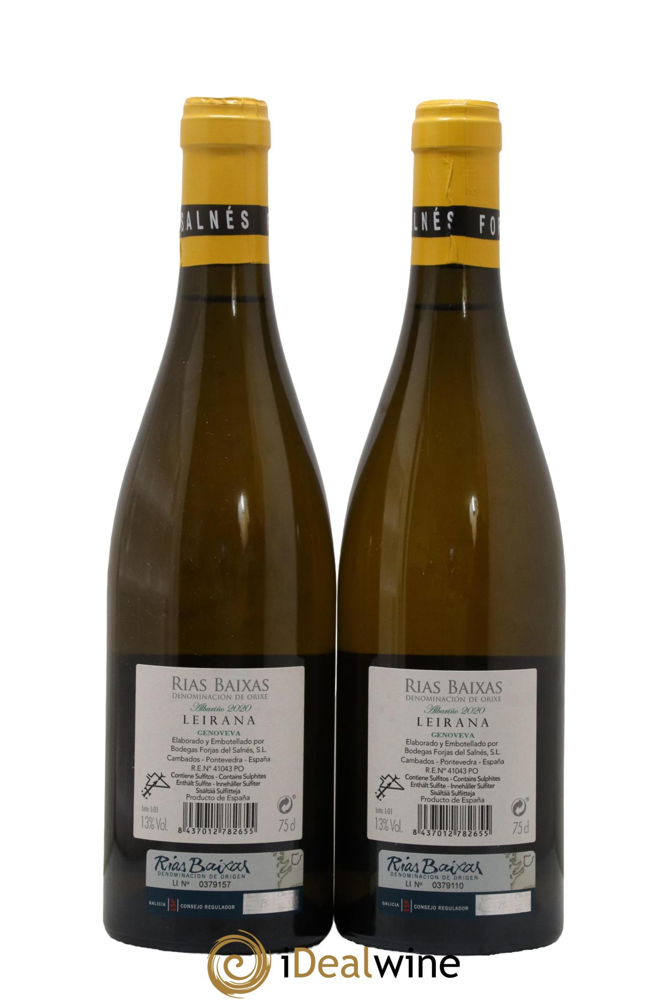 Rias Baixas DO Forjas del Salnés Leirana Genoveva  2020 - Lot de 2 bouteilles - 1