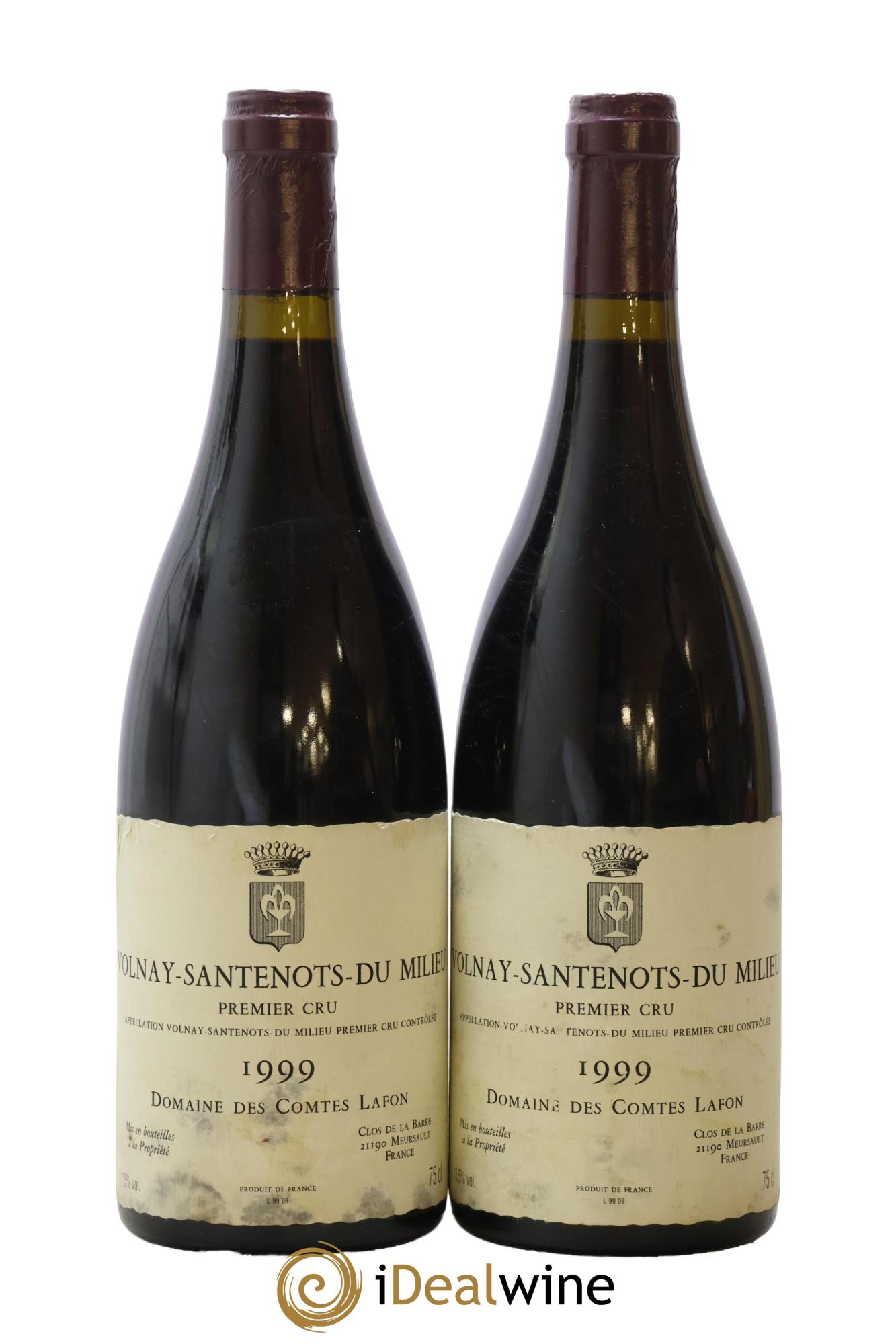 Volnay 1er Cru Santenots du Milieu Comtes Lafon (Domaine des) Santenots Du Milieu Dominique Lafon 1999 - Lot de 2 bouteilles - 0