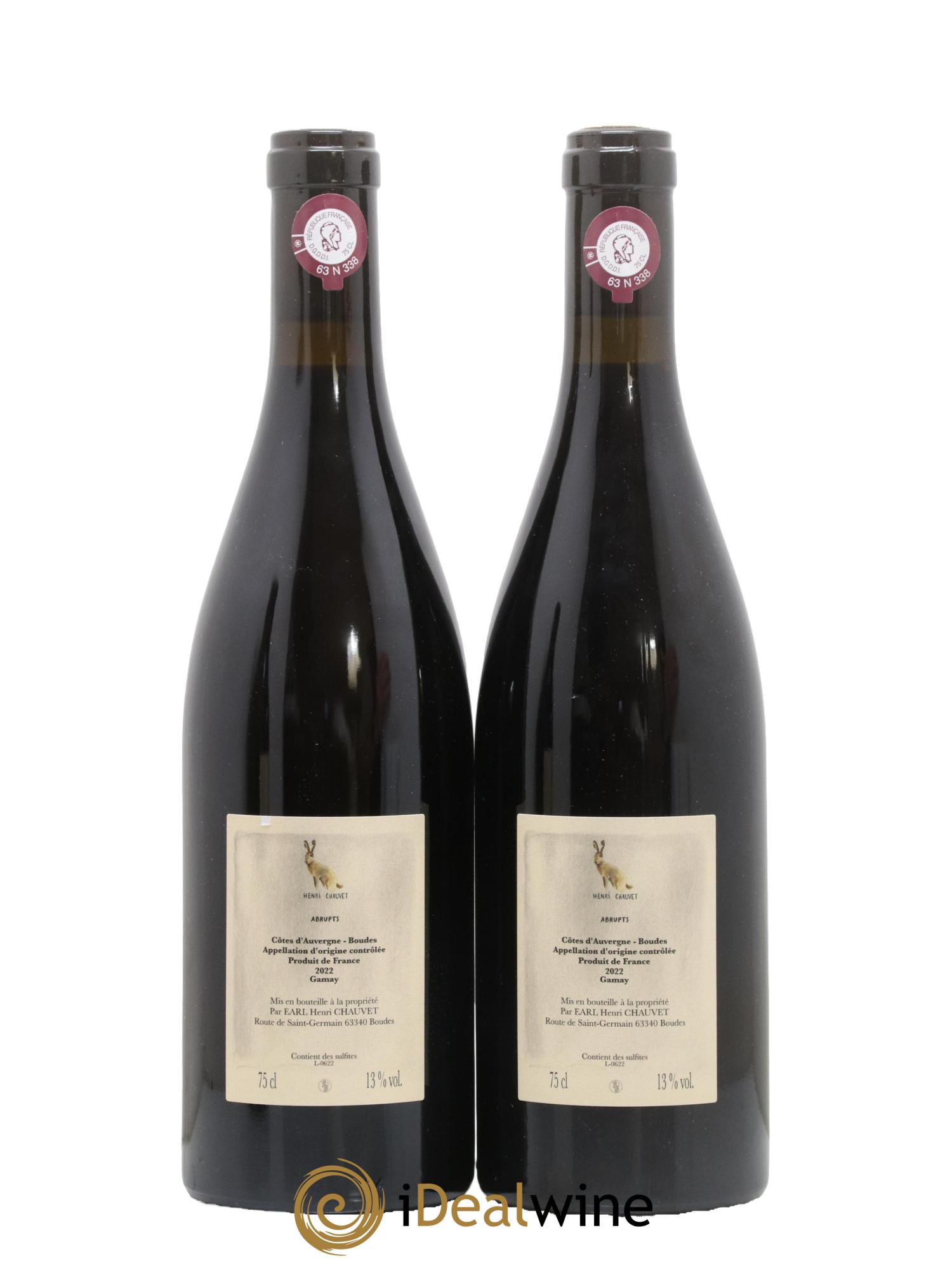 Côtes d'Auvergne Abrupts Henri Chauvet 2022 - Lot de 2 bouteilles - 1