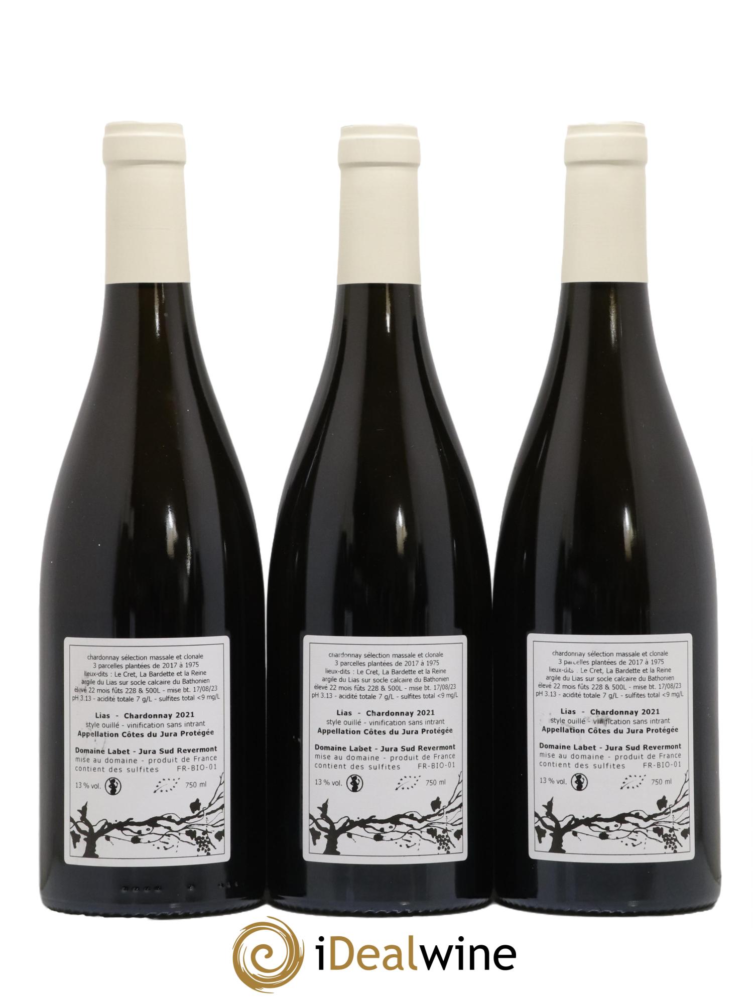 Côtes du Jura Chardonnay Lias Romain - Julien  - Charline Labet 2021 - Lot de 3 bouteilles - 1