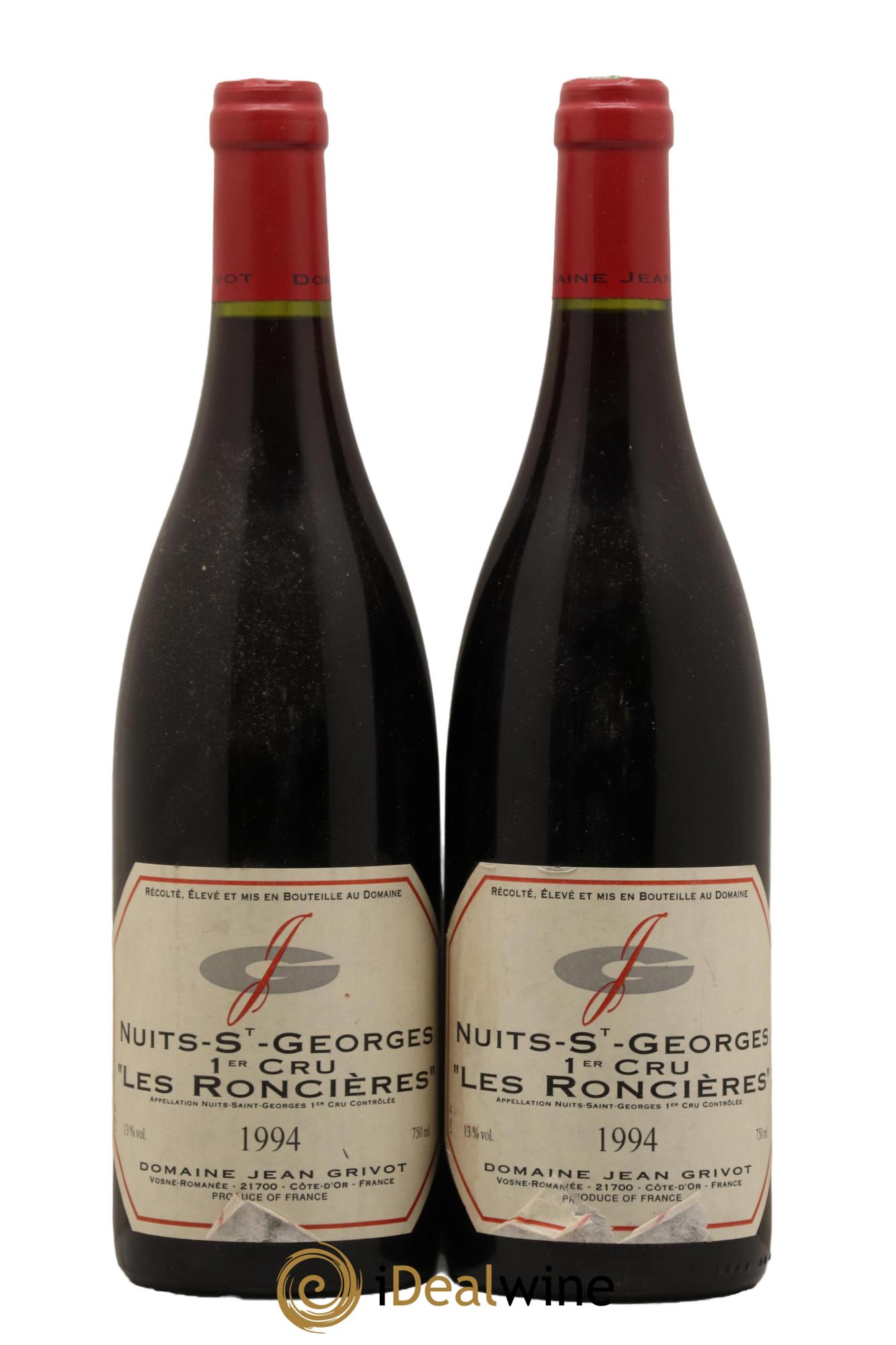 Nuits-Saint-Georges 1er Cru Roncière Jean Grivot 1994 - Lot de 2 bouteilles - 0