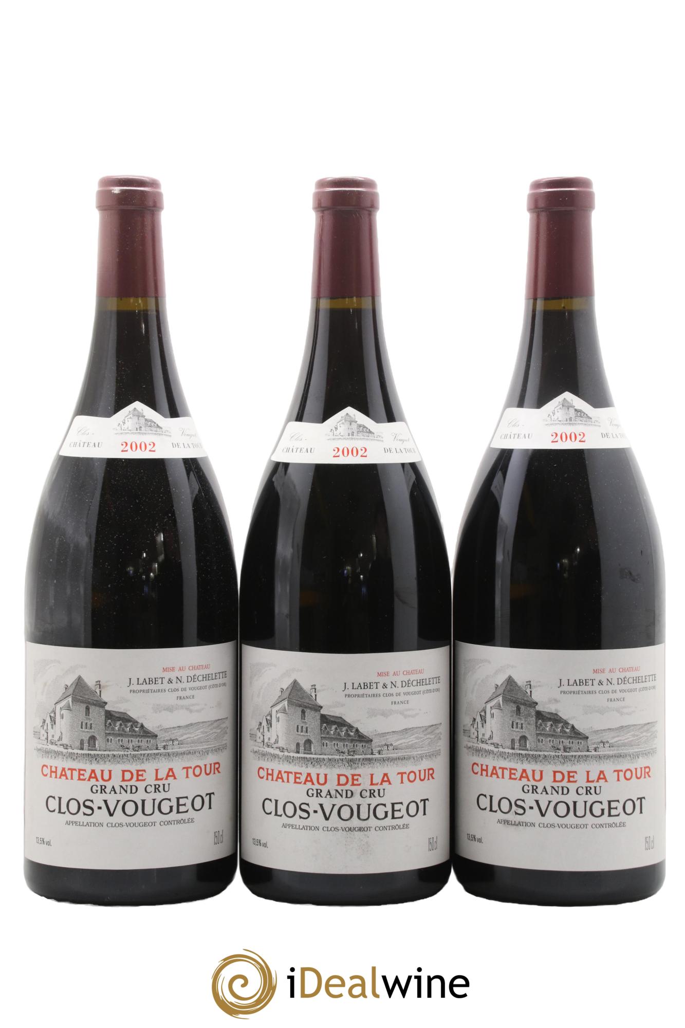 Clos de Vougeot Grand Cru Château de La Tour 2002 - Lot de 3 magnums - 0