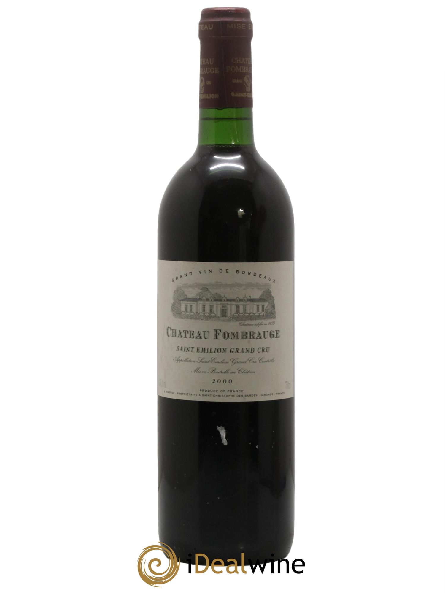 Château Fombrauge Grand Cru Classé 2000 - Lot de 1 bouteille - 0