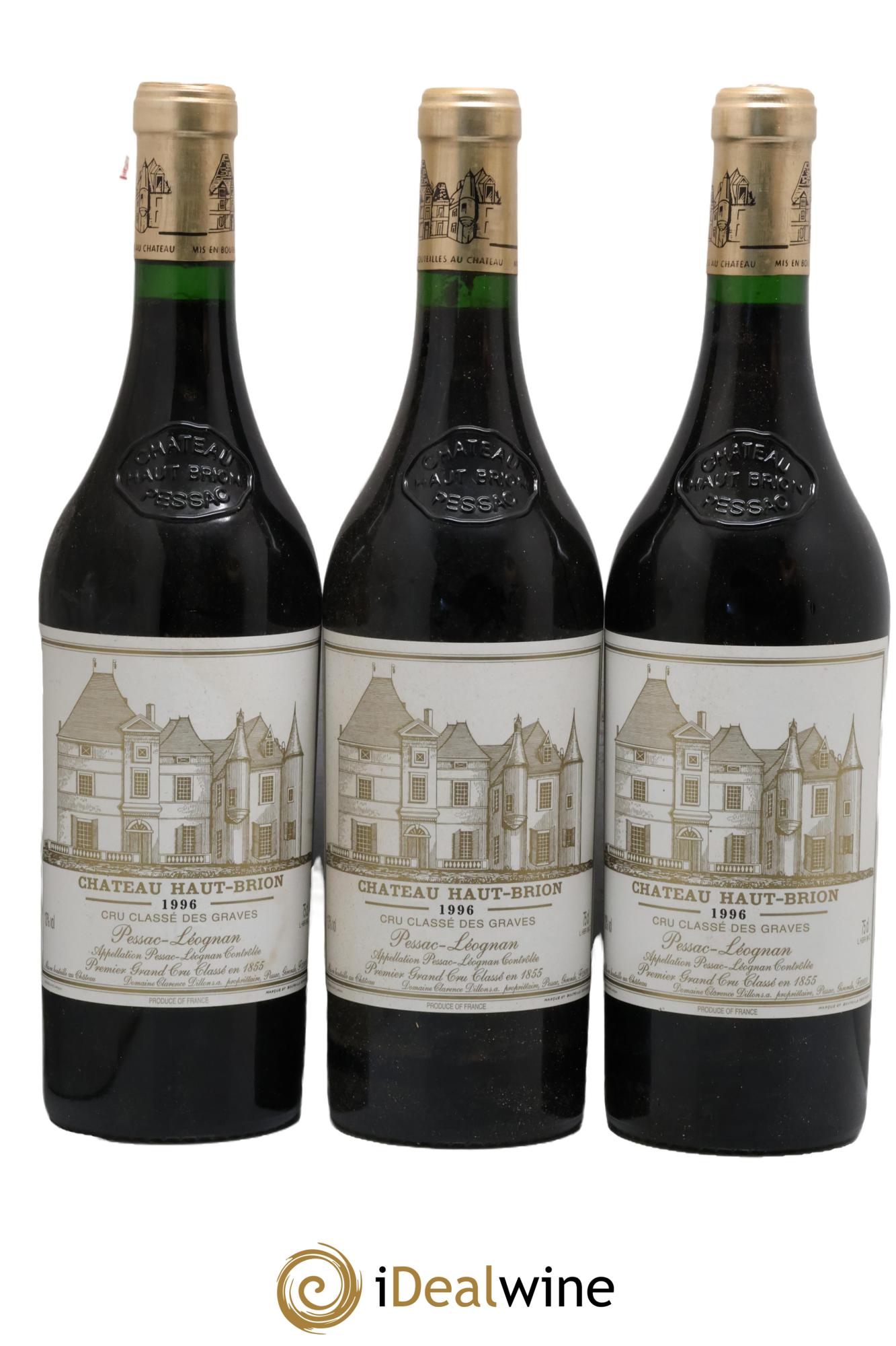 Château Haut Brion 1er Grand Cru Classé 1996 - Posten von 3 Flaschen - 0