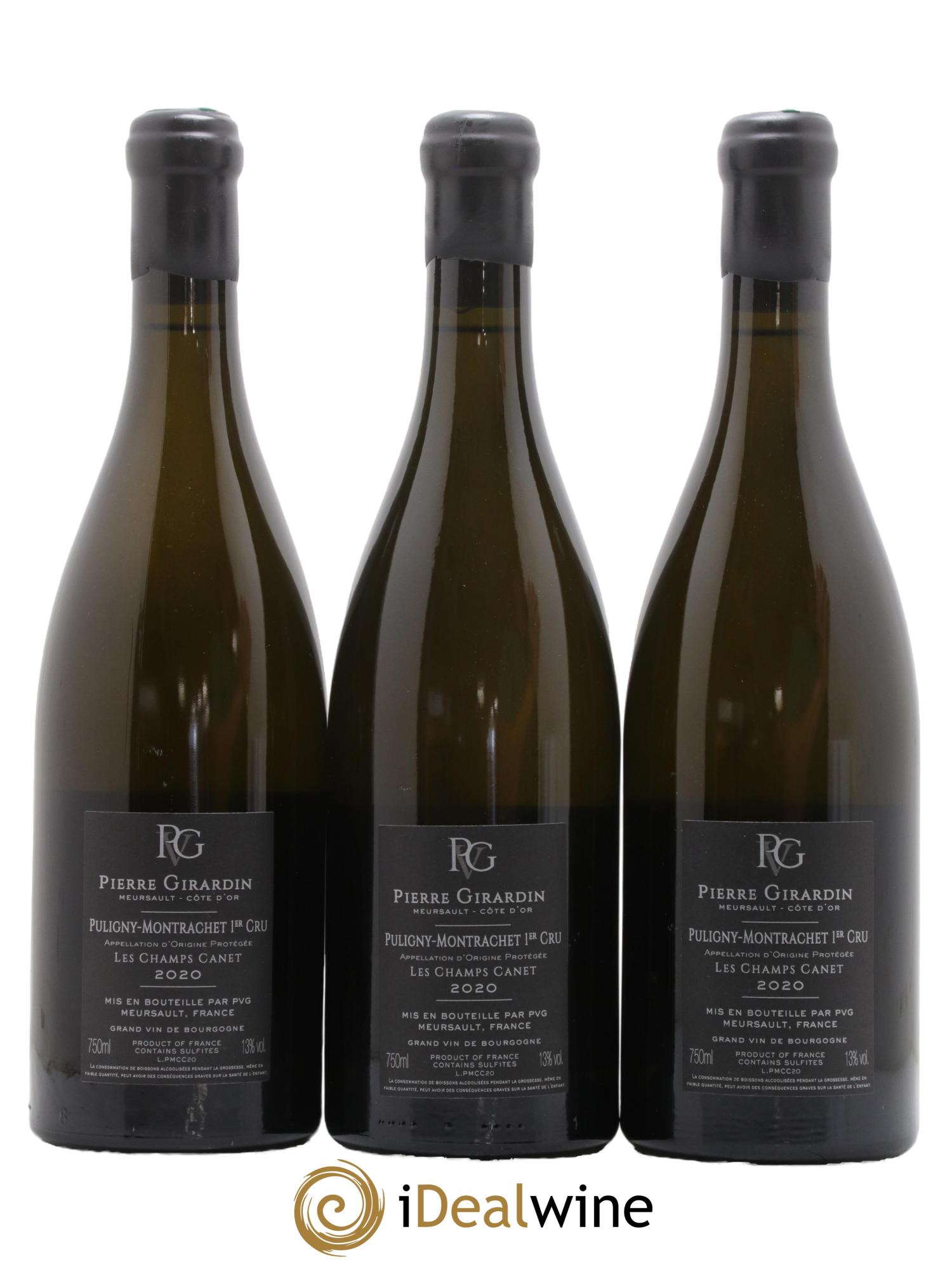 Puligny-Montrachet 1er Cru Les Champs Canets Domaine Pierre Girardin 2020 - Lot de 3 bouteilles - 1