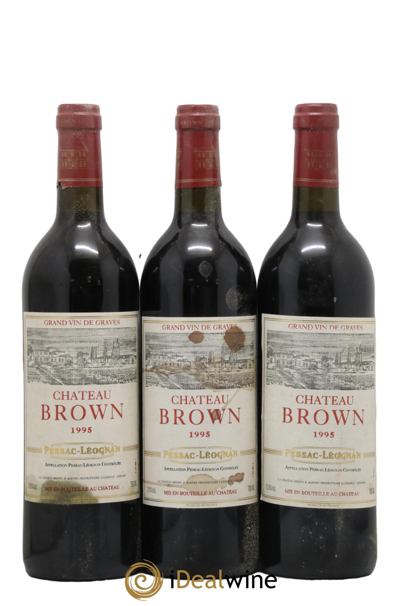 Château Brown 1995 - Posten von 3 Flaschen - 0