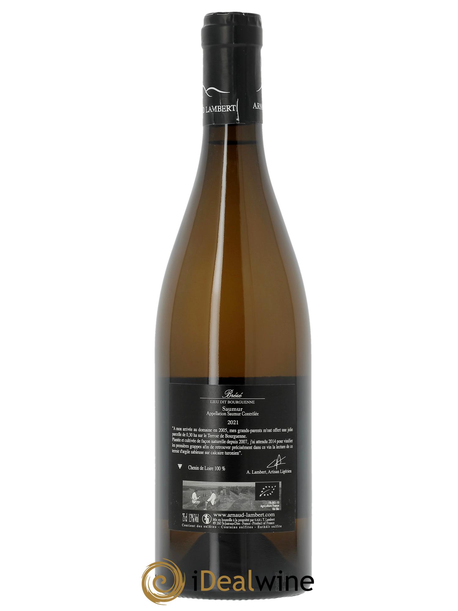 Saumur Brezé Bourguenne Arnaud Lambert  2021 - Lot de 1 bouteille - 1